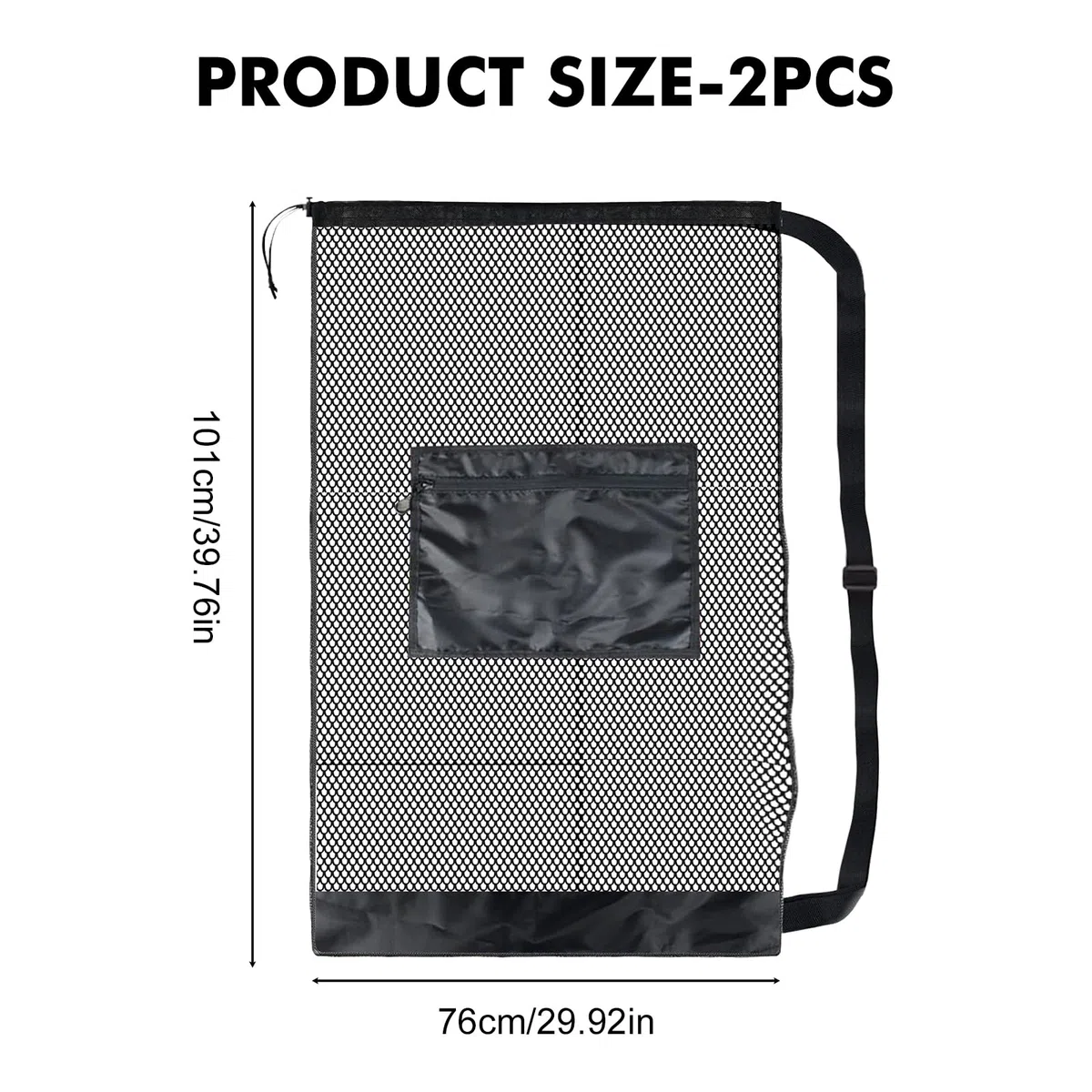 2 sacchetti per palline, extra larghi, grande capacità, versione allargata, borsa per 10-15 palline, borsa sportiva in rete multiuso con coulisse e tracolla