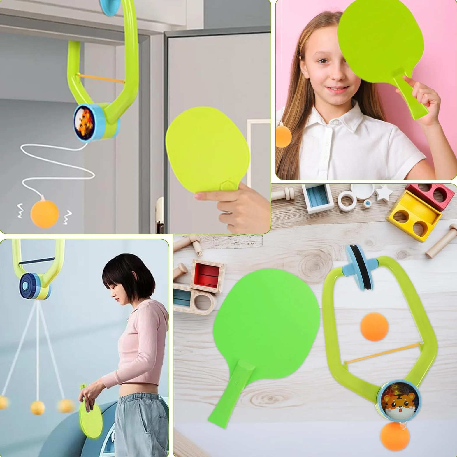 Set Allenatore Ping Pong Regolabile Sospeso Indoor Accessori Tennis Tavolo