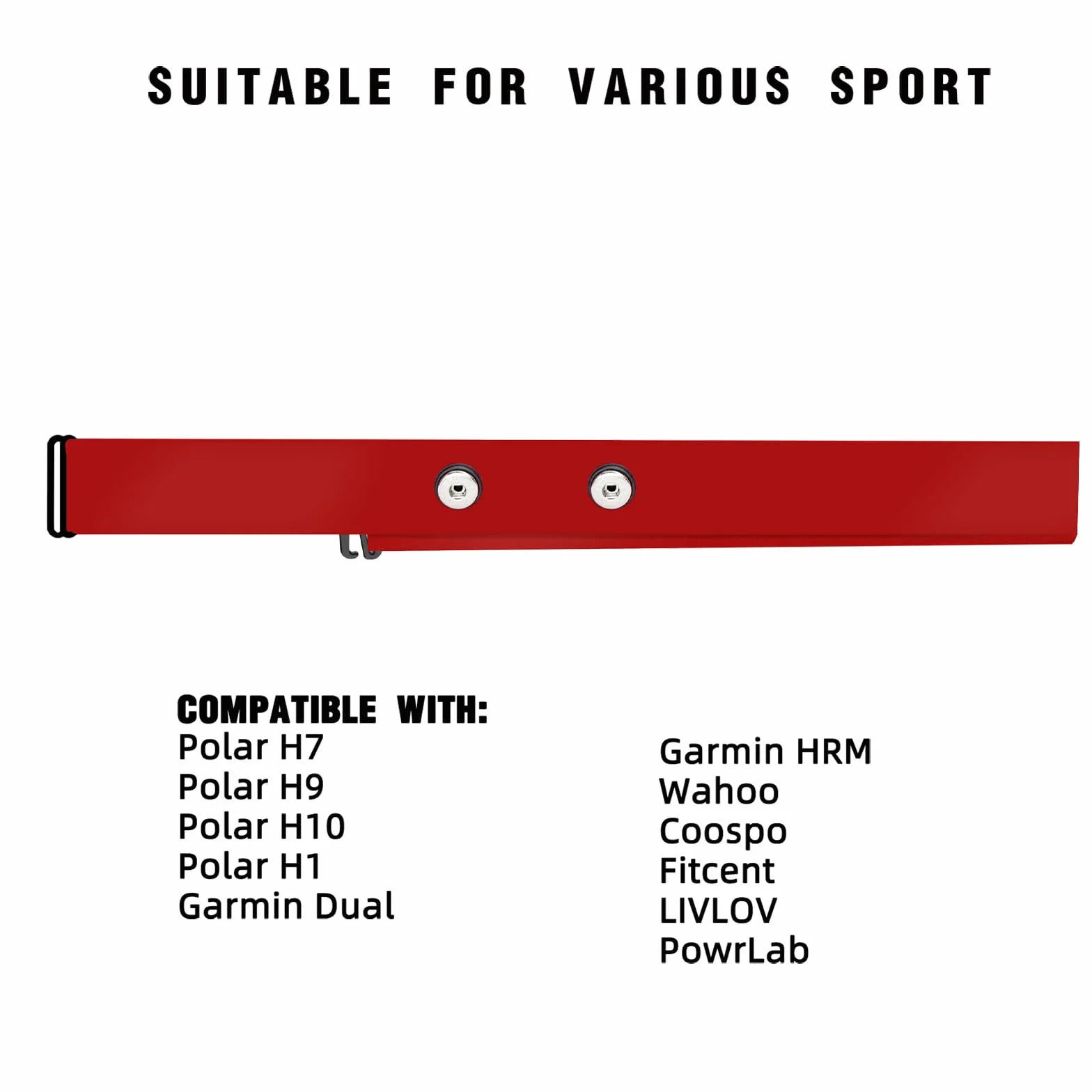 FITCENT Fascia Elastica Regolabile per Cardio Frequenzimetro per Garmin, Wahoo, Polar H10, Coospo,Magene, Bryton,LIVLOV