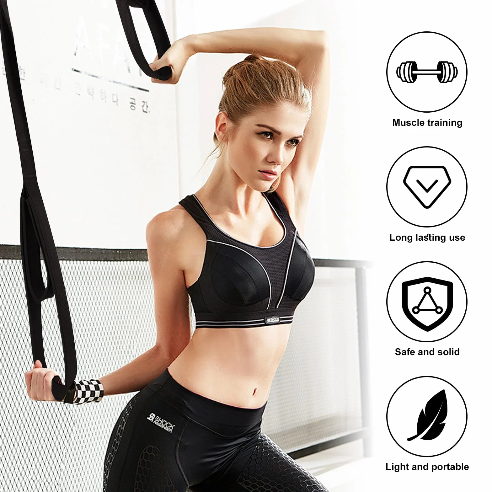 Vulken Palestra,Attrezzi Palestra Casa Cavo di Trazione Cavo per Tricipiti Lungo Due Misure in Una Cavo per Pull-Down dei Tricipiti Per Push-Down, Crunch, Facepull Da Utilizzare a Casa o in Palestra
