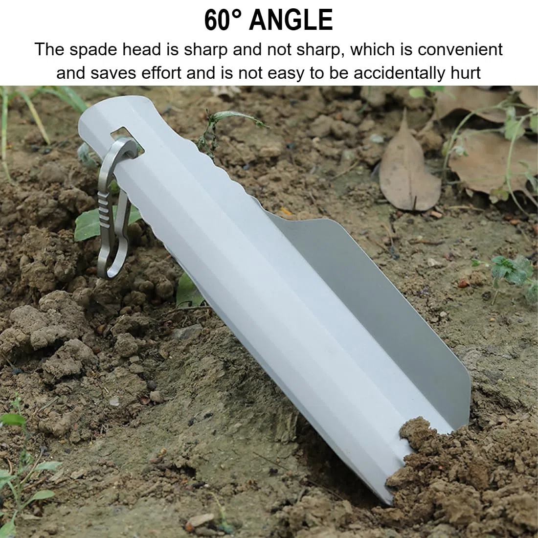 Pala in Titanio Ultraleggera, Piccola Pala da Giardino per Giardinaggio, Campeggio ed Escursionismo, Solo 38 g, con Custodia.