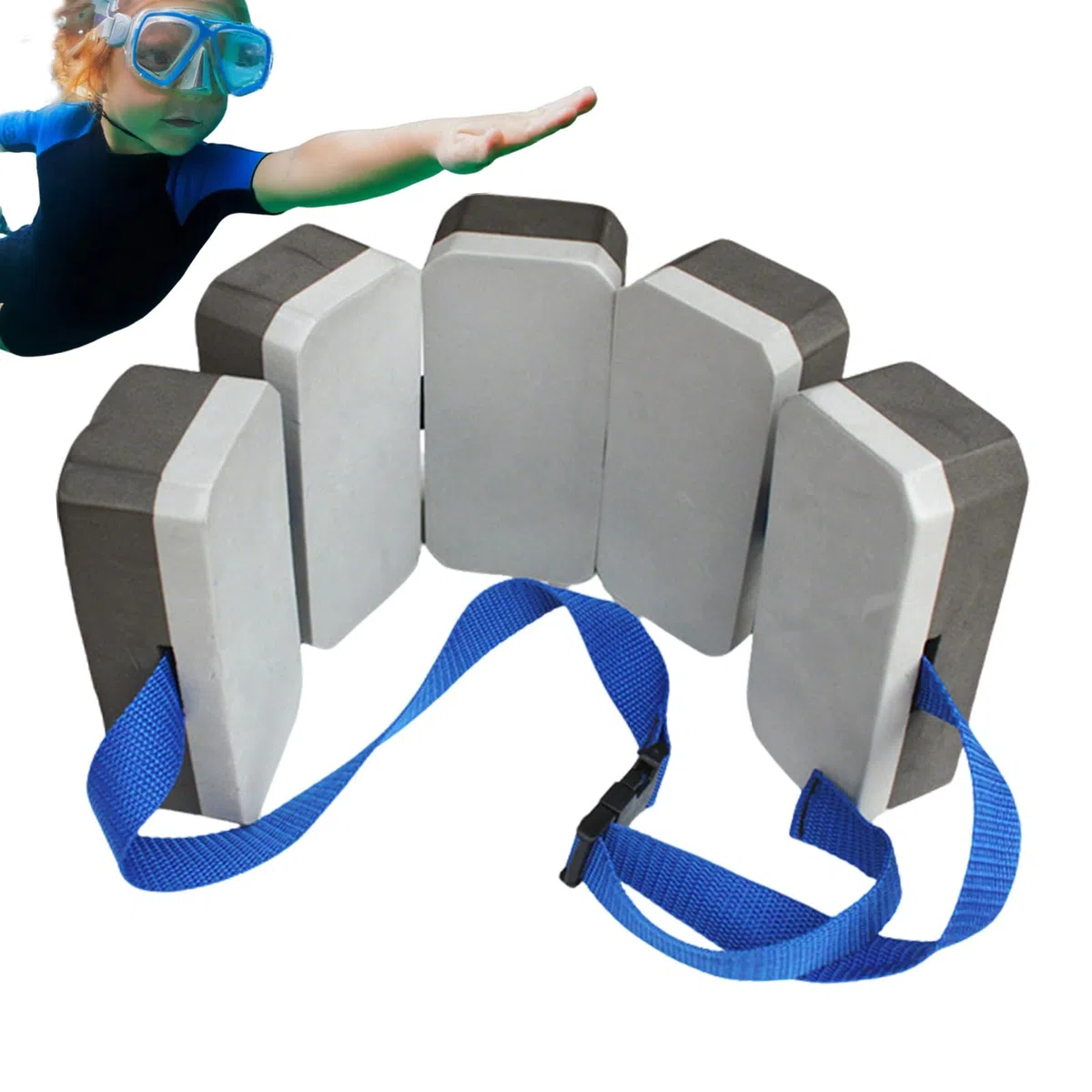 Cintura da nuoto per bambini, galleggiante di sicurezza per bambini, 7 x 4 x 15 cm, supporto regolabile per il galleggiamento, età 7-10 anni, ideale per piscina, lago, spiaggia, vacanze acquatiche