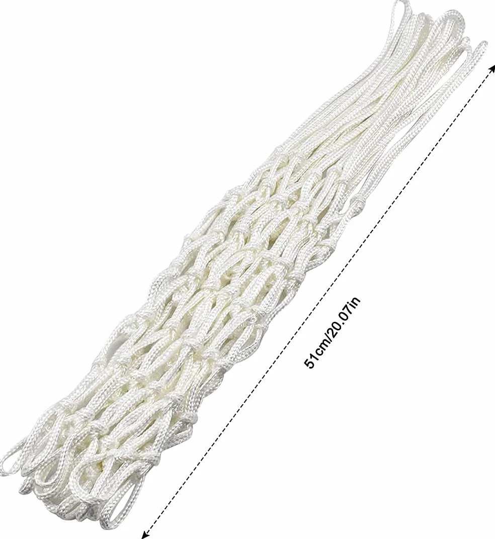 White Heavy Duty Basketball Net Replacement 12 Loop Indoor Outdoor Gym