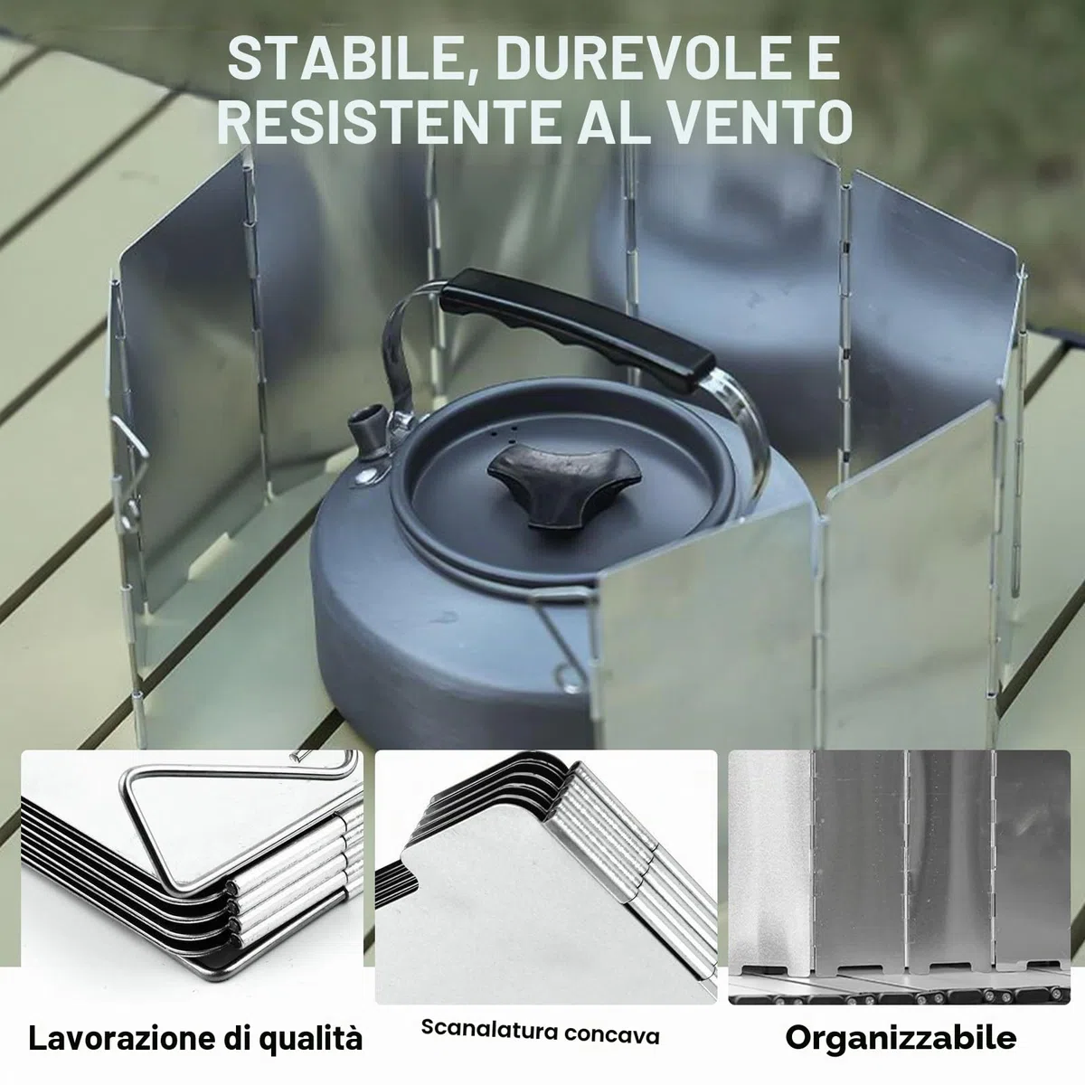 Paravento Fornello Campeggio Parabrezza Campeggio Pieghevole Parabrezza Fornello a Gas Pieghevole e Portatile per Campeggio Picnic Barbecue