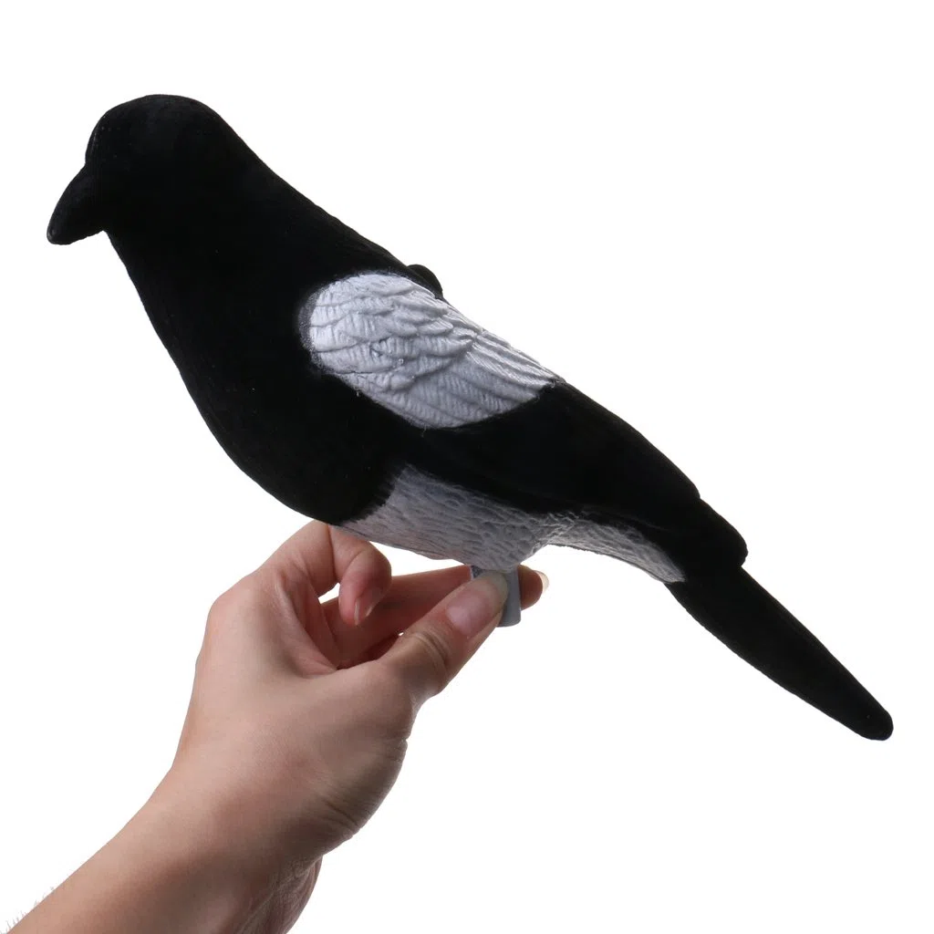 MagiDeal Piena Floccato Vocazione Realistica Tiro Gazza Decoy Caccia Esca Decoying Bianco Nero Plastica Robusto Accessorio Sport