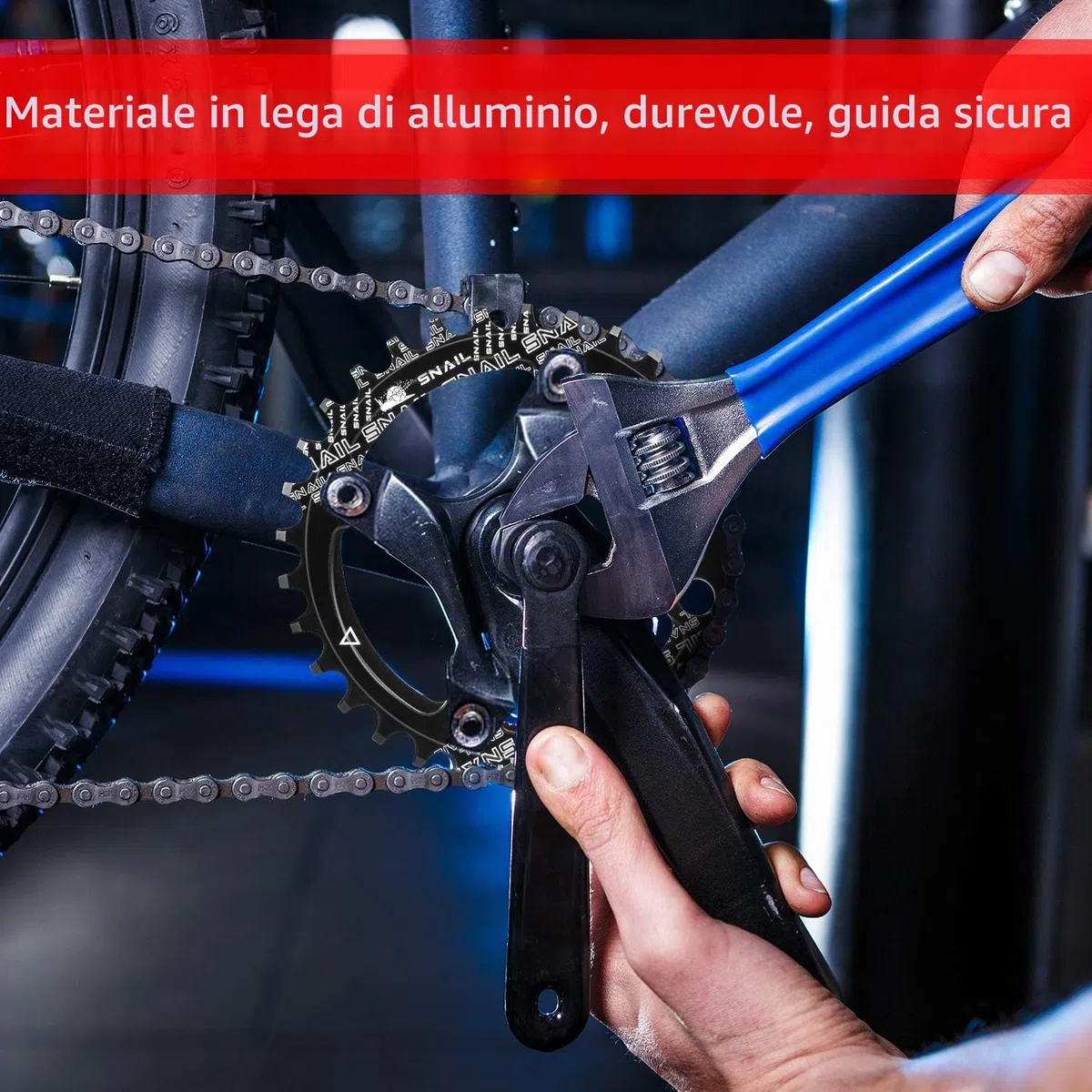 BOAO Corona 104 BCD 32T 34T 36T 38T Anello Catena Singola Stretta Larga con 4 bulloni per pignone per Bici da Strada, Mountain Bike, BMX MTB (Nero, 32T)