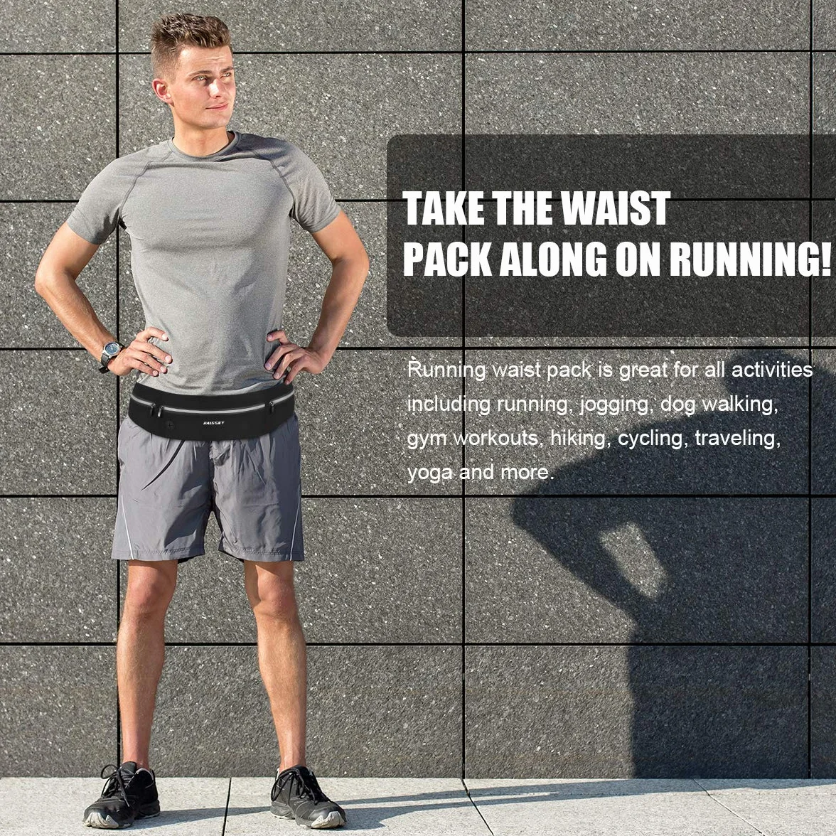 HAISSKY Marsupio Running Impermeabile per Uomo e Donna, Cintura da Corsa Sportiva per Jogging Viaggi Escursioni