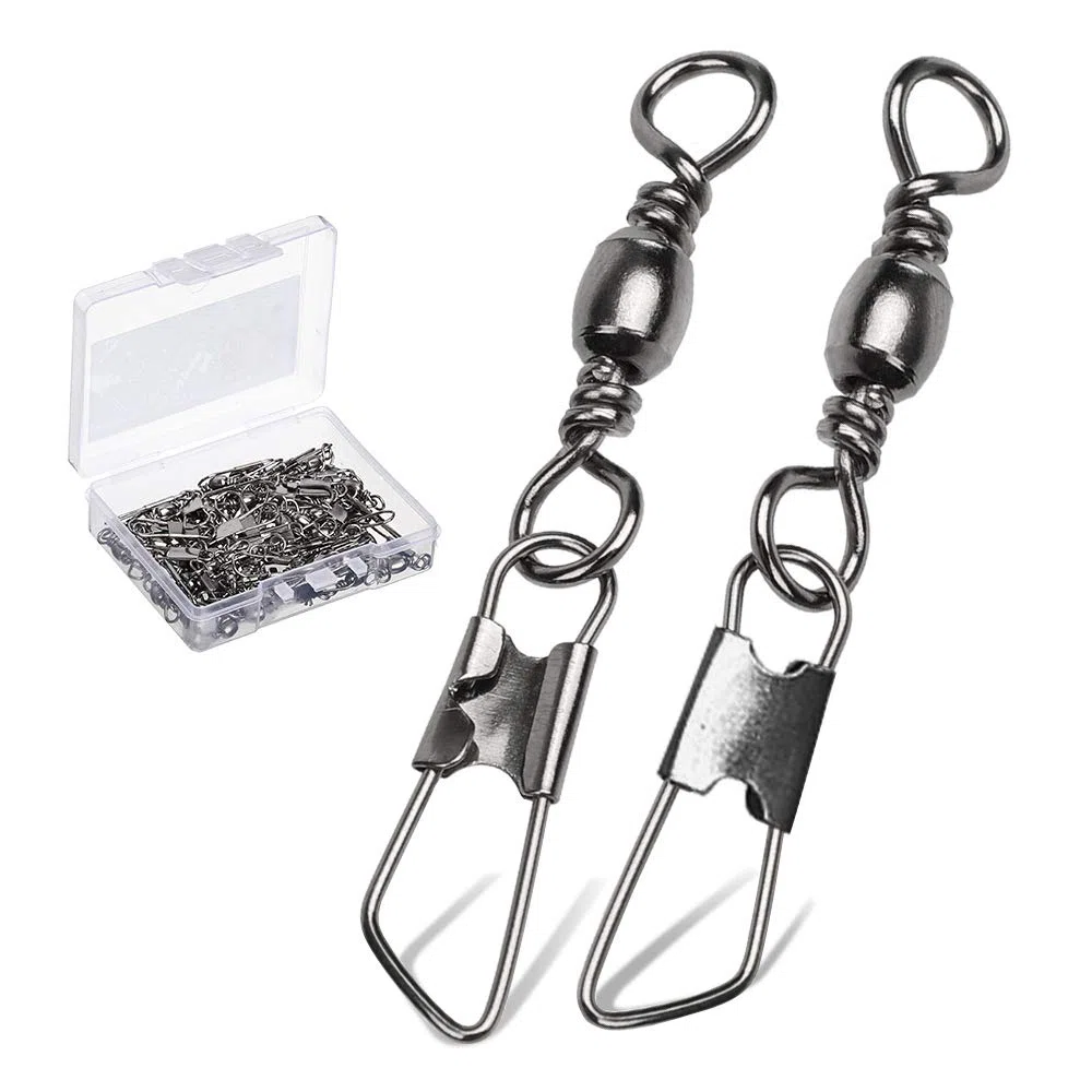 Acciaio inossidabile girevole Acqua salata Molta forza Pesca a scatto Connettore linea barilotto Girelle da pesca barile Snap di sicurezza Attrezzatura da pesca