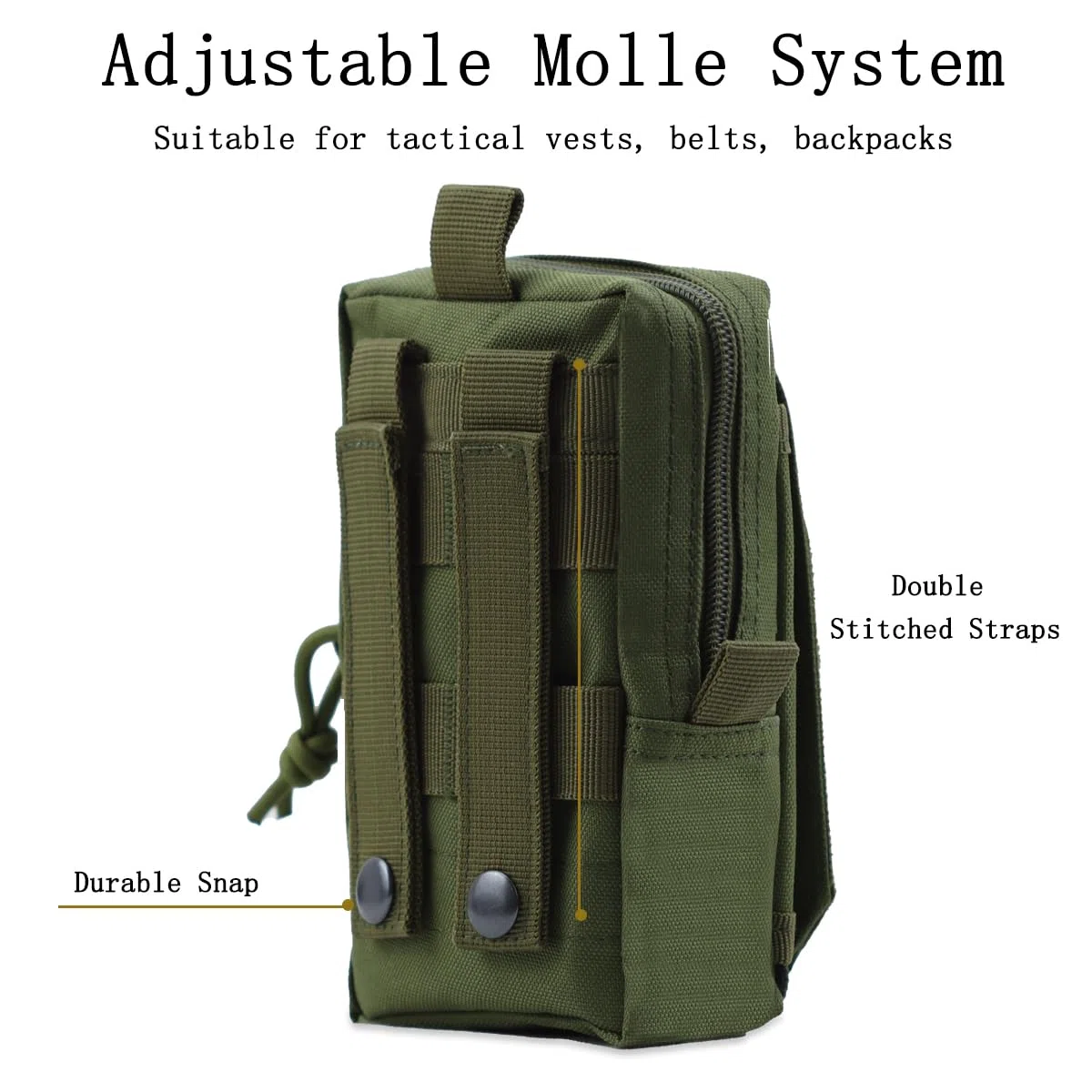 Marsupio Tattico Militare Molle Porta Cellulare da Cintura Uomo Tactical Marsupio da Cintura Borsa da Cintura Borsello da Cintura Sacchetto Porta Telefono Cintura EDC Pouch per Sportivi-Verde