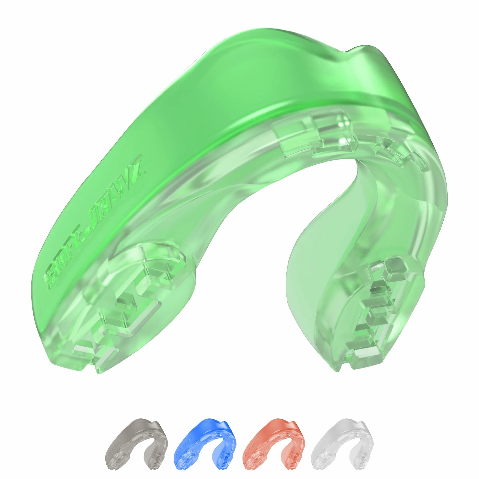 SAFEJAWZ Elements TERRA Paradenti Sportivo Adulti e Bambini Contatto Completo per Sport Rugby MMA Hockey Judo Boxe (Verde)