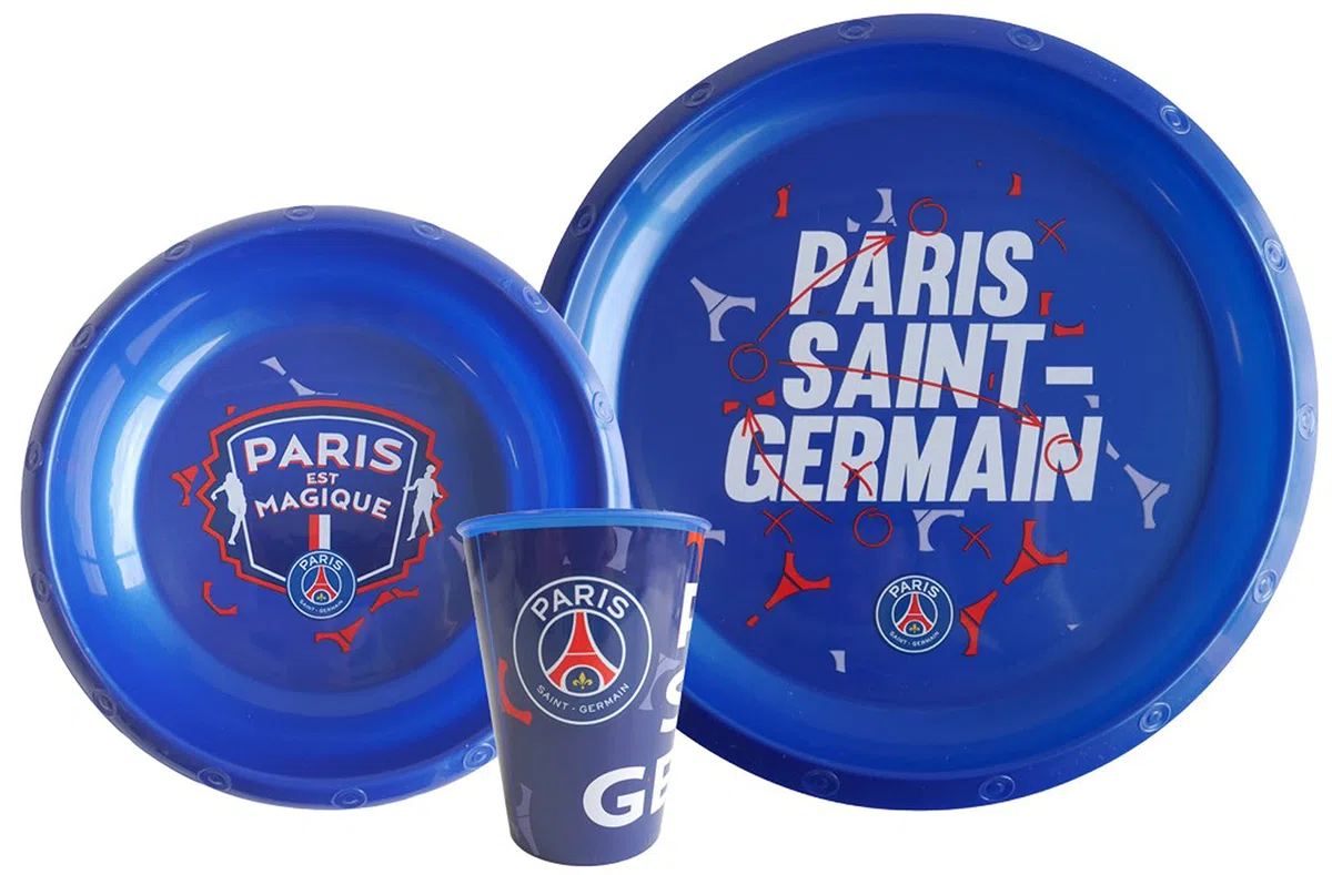Paris Saint-Germain Set da tavola pasto PSG – Bicchiere piatto ciotola – Collezione ufficiale