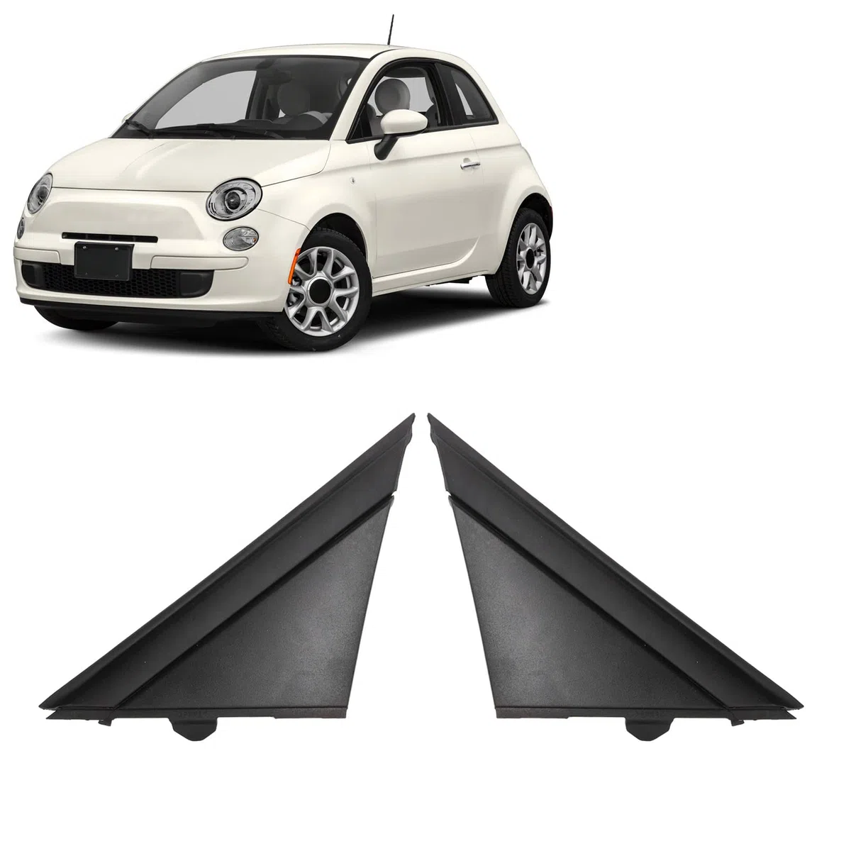 Coppia Copertura Bandiera Specchietto Retrovisore Sinistro Destro Decorazione Nera per 500 2012 2017,Coperture di protezione per luci
