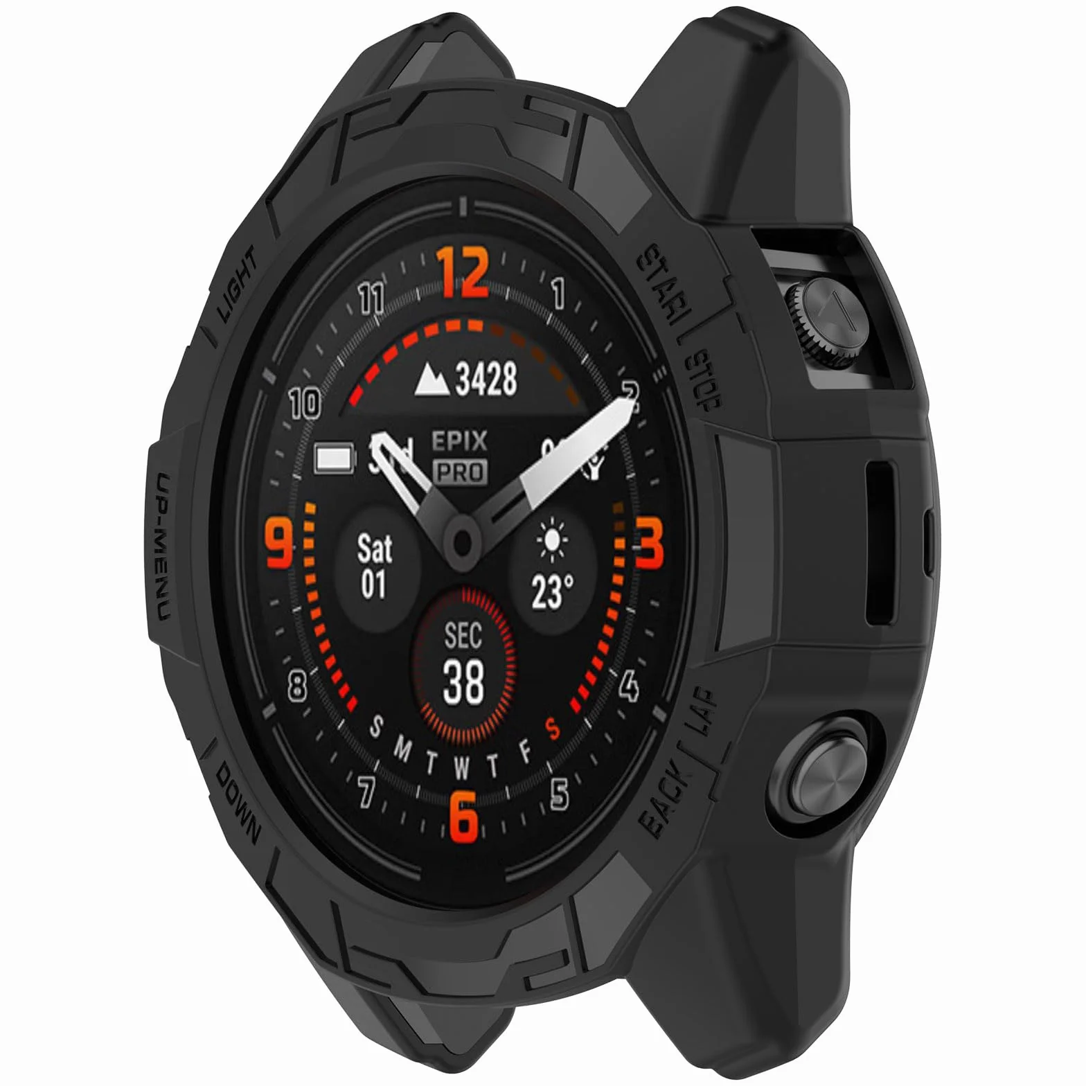 Custodie per Garmin Epix Pro Gen 2 51 mm/Fenix 7X Pro - Custodia protettiva in TPU, guscio protettivo per telaio (nero)