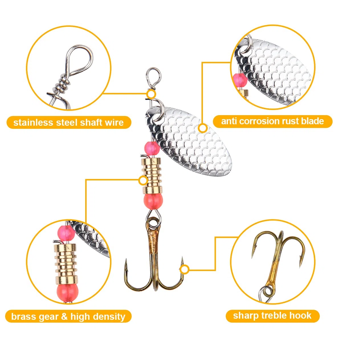 Vicloon Set di 16 Pezzi di Esche per La Pesca alla Trota,Cucchiaini da Pesca Esche Artificiali Spinning per Trota, Persico,Luccio Spoon Kit
