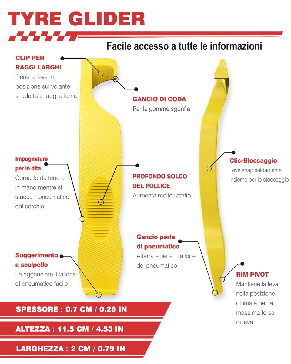 Leve Smontagomme Bici, Tyre Glider Super Resistente, Non Danneggia Il Mozzo della Ruota, Antiscivolo e Fa Risparmiare Manodopera, Adatta per Mountain Bike e Bici da Strada