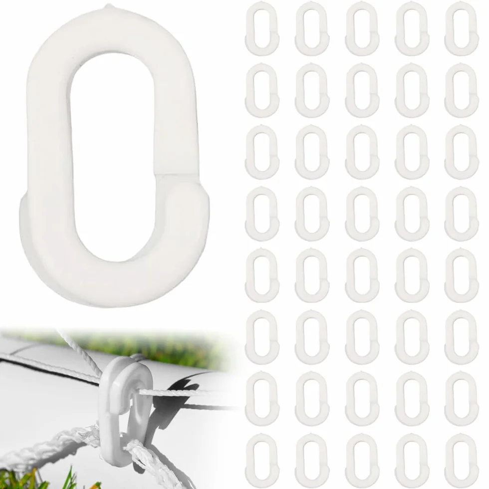 40 Pezzi di Clip per Rete da Calcio, Accessori per Rete da Calcio Impermeabili in Plastica, Clip per Rete da Calcio per Reti da Calcio, Golf, Tennis all'Aperto, Facili da Installare (Bianco)