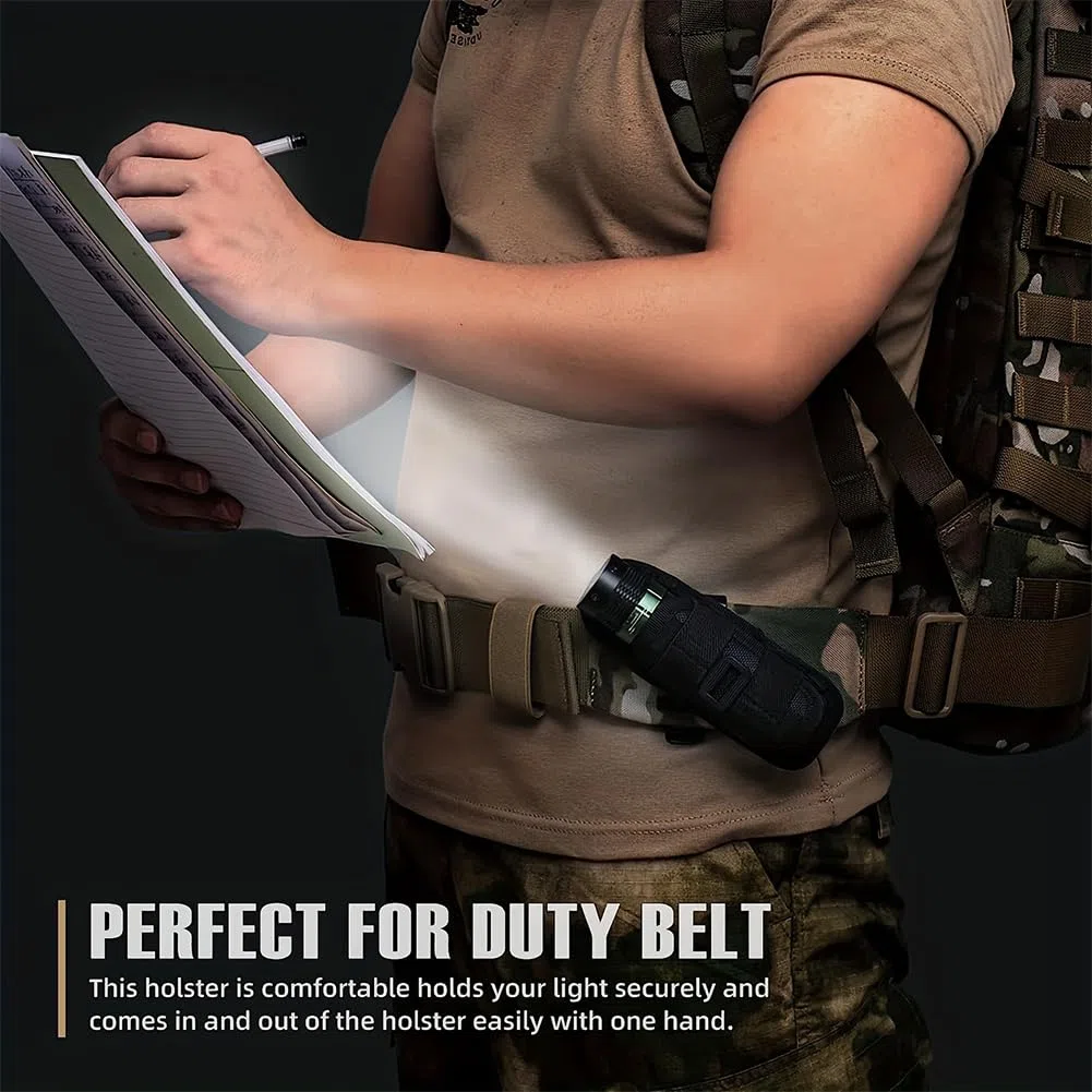Funda de Linterna Rotación de 360°,Funda para Linterna,Estuche para Linterna,Bolsa de Linterna Táctica,Bolsa de Cinturón para Linterna,Funda Táctica para Linterna,Bolsas Colgantes para Caza Camping