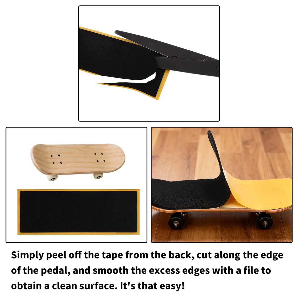 30pz PRO Nastro Grip Fingerboard, 110x38mm Strisce Antiscivolo in Schiuma per Fingerboard Skateboards Adesivi con Forte Aderenza Nastro in Schiuma per Giochi Skateboard da Dito (Nero)