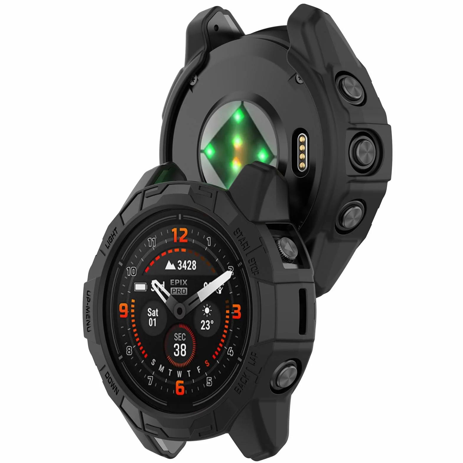 Custodie per Garmin Epix Pro Gen 2 51 mm/Fenix 7X Pro - Custodia protettiva in TPU, guscio protettivo per telaio (nero)