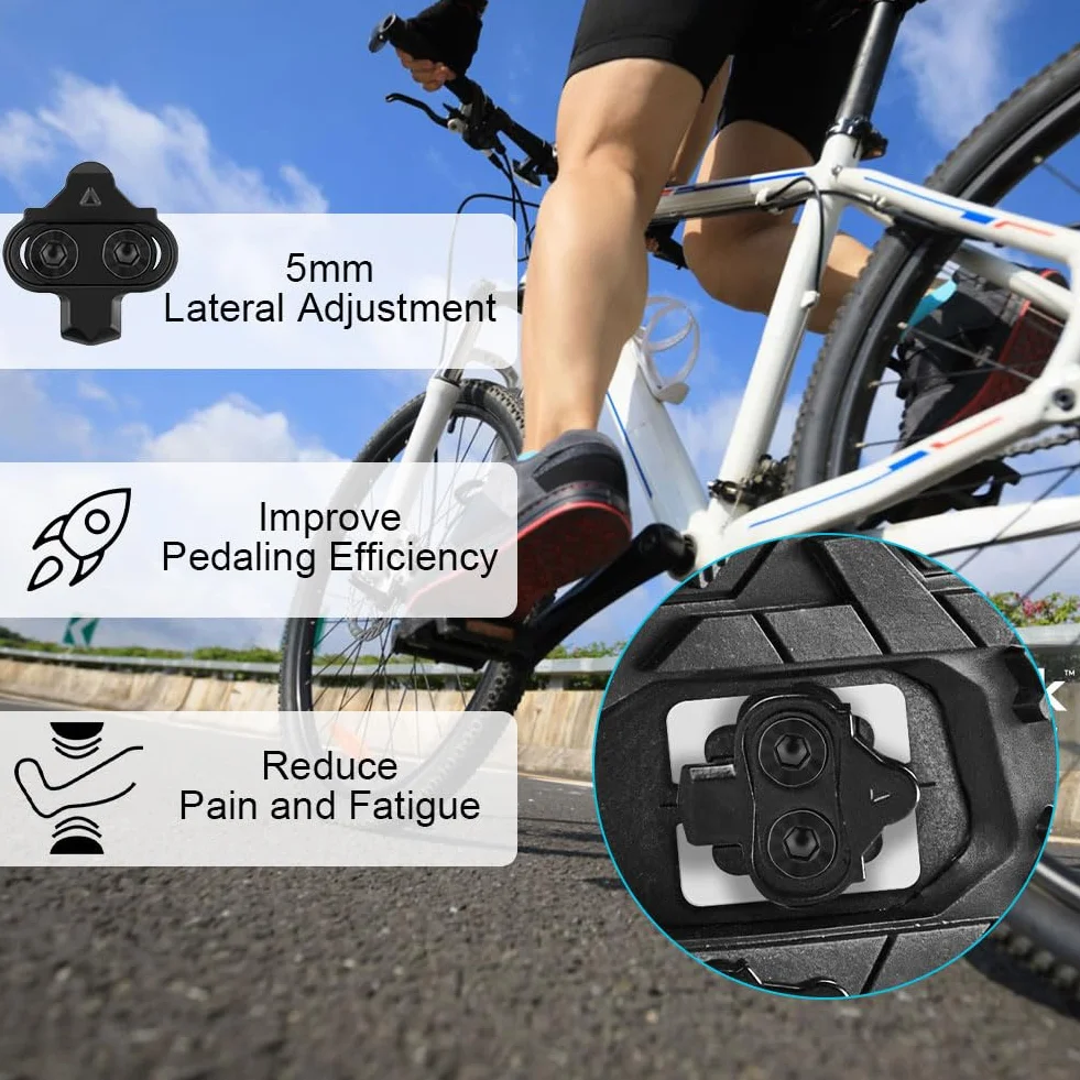 flintronic Set di 2 Tacchette SPD per Bici con Piastre Antiscivolo, Compatibili con Pedali MTB SPD SM-SH51 per Scarpe da Mountain Bike e Ciclismo Indoor