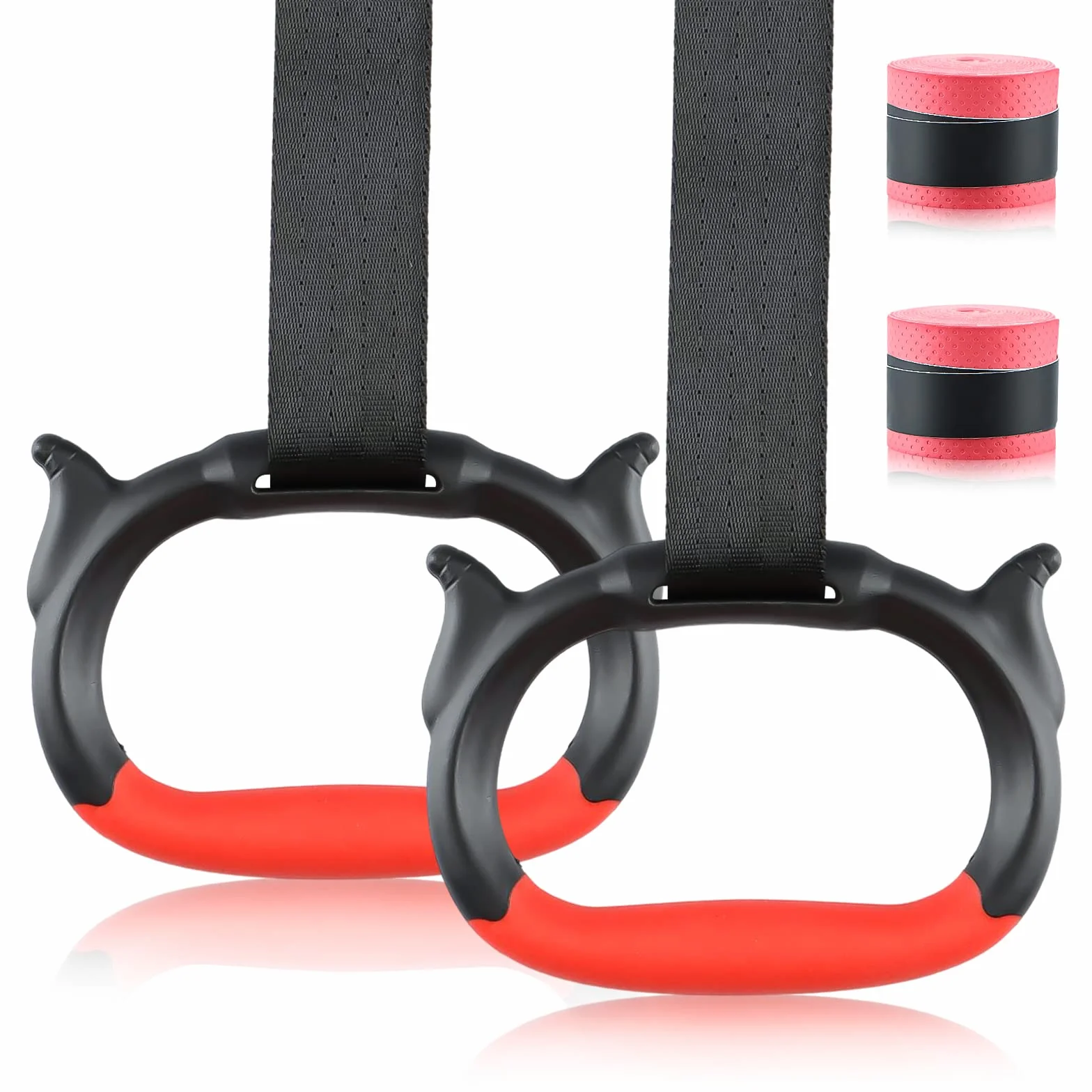 Anelli Calisthenics Anelli Ginnastica per Bambini con Regolabili Lunghi Cinghie e 2 Cinghie antiscivolo per Suspension Training Trazioni Attrezzature per della Forza per Esercizi, Carico Massimo 300kg