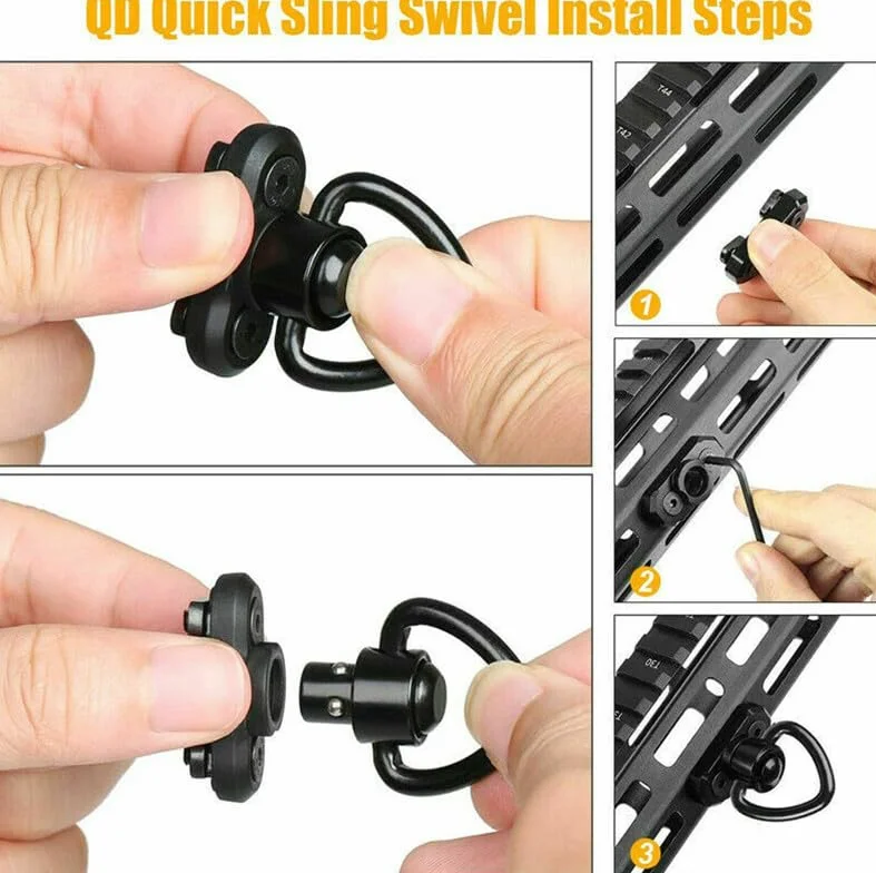 ACEXIER 2PCS Adattatore per Montaggio a Perno Girevole Mlok Rail Quick Release QD Sling Swivel Mount