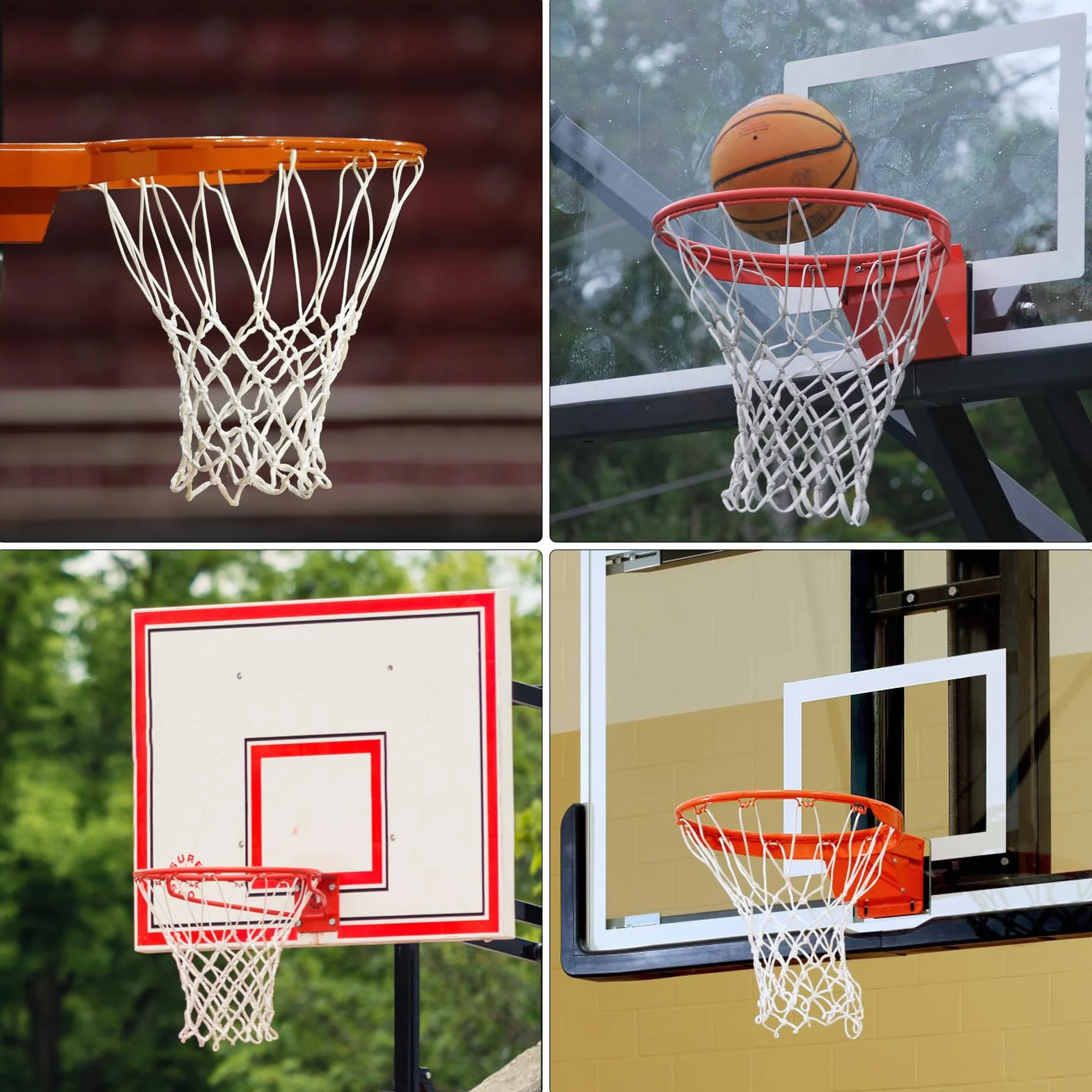 Rete da Basket 2 Pezzi Rimovibile, Ricambio Professionale per Canestri Interni ed Esterni