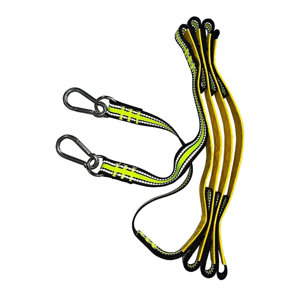 Scala portatile a tre gradini, in corda di nylon, per barca a motore, verde fluorescente, rimovibile, per caccia, gommone, kayak, motoscafo, canoa