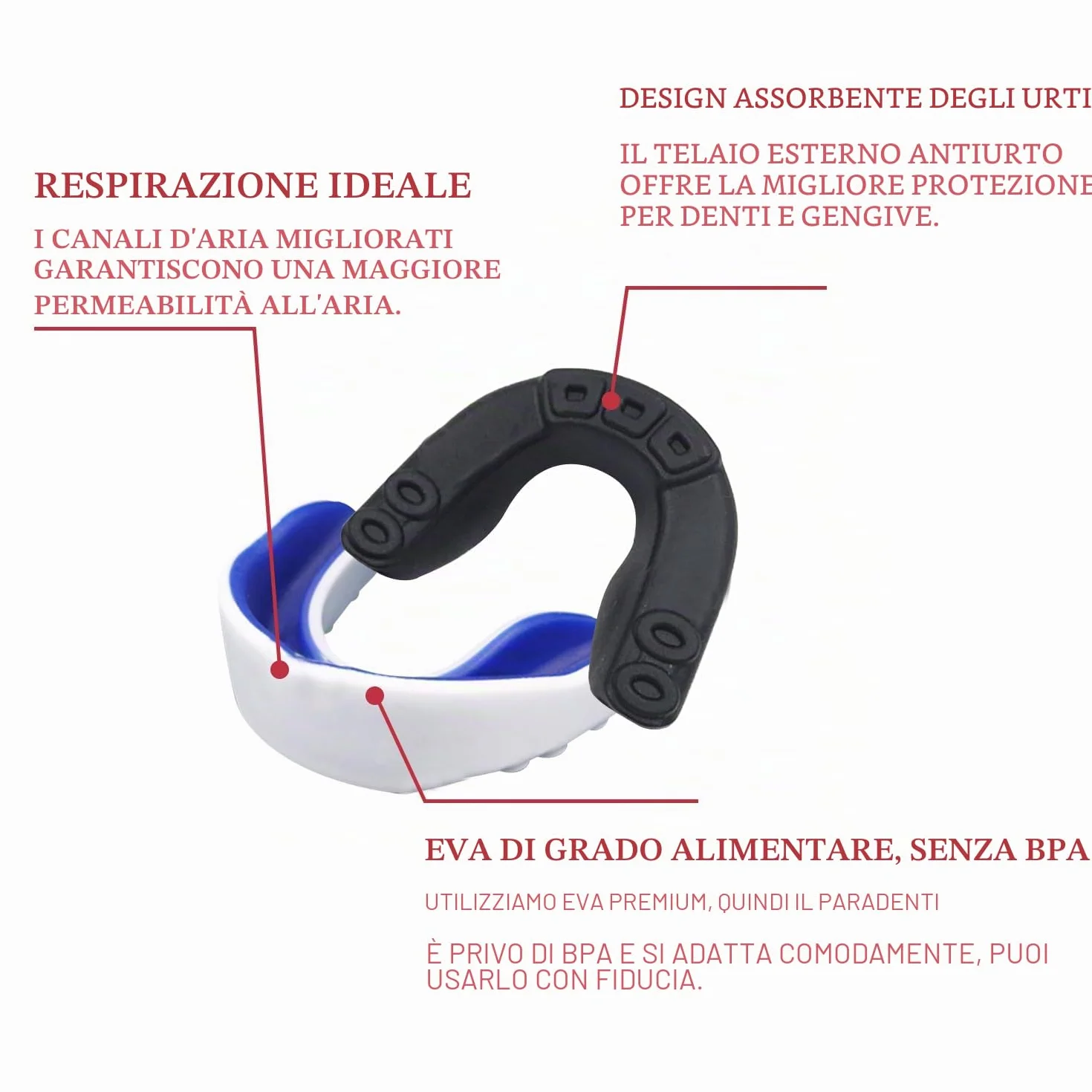 3 Pezzi Paradenti per Bambini Junior, Scudo Paradenti Gengivale Sportivo Modellabile con Trasparente Portatile Custodia, per Boxe, MMA, Rugby, Hockey, Basket (da 6 a 12 Anni)
