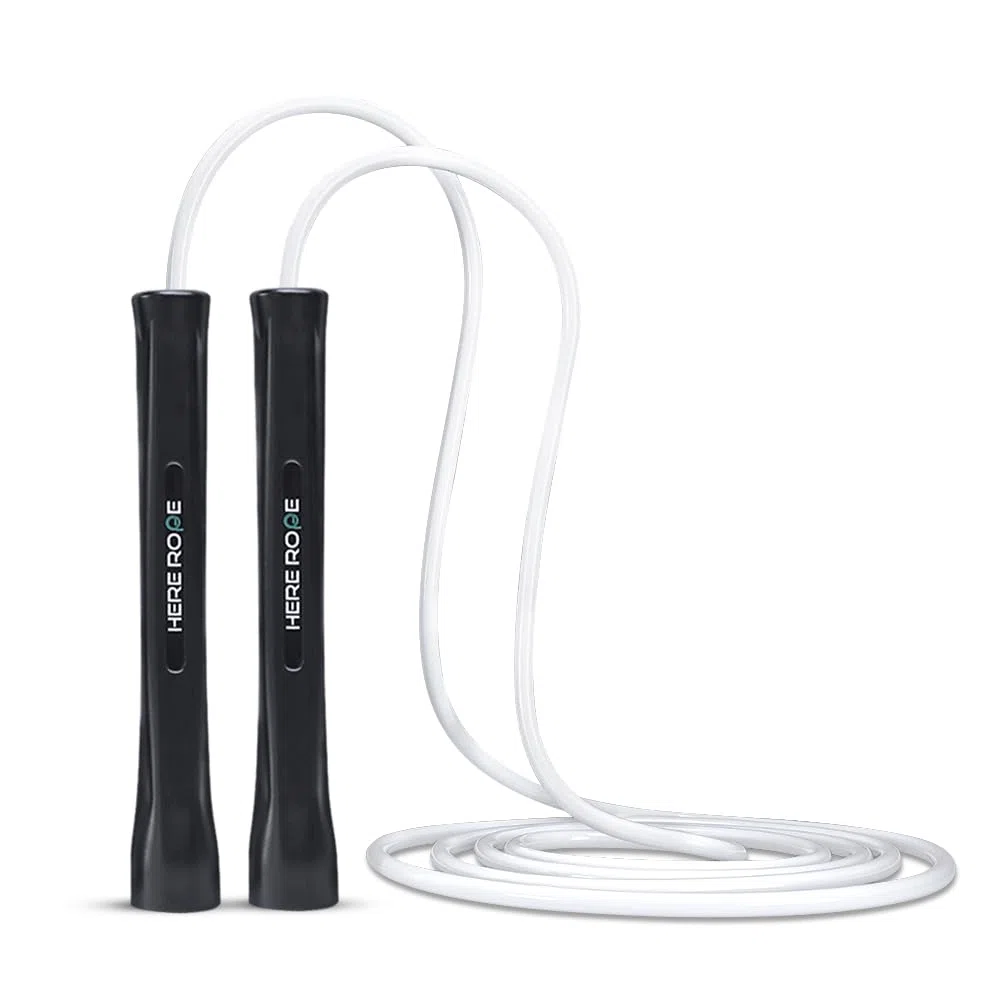 HEREROPE Corda per saltare in PVC regolabile da 5 mm – Impugnature infrangibili, senza pieghe, durevole, per uomini e donne, allenamento indoor e outdoor