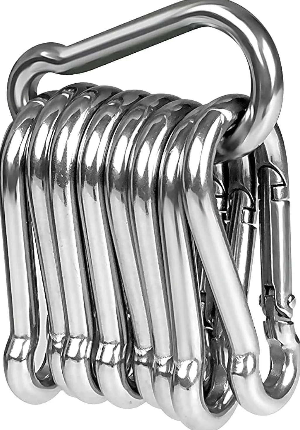 Moschettoni in Acciaio Inox 304 70x7mm Grandi con Chiusura a Scatto