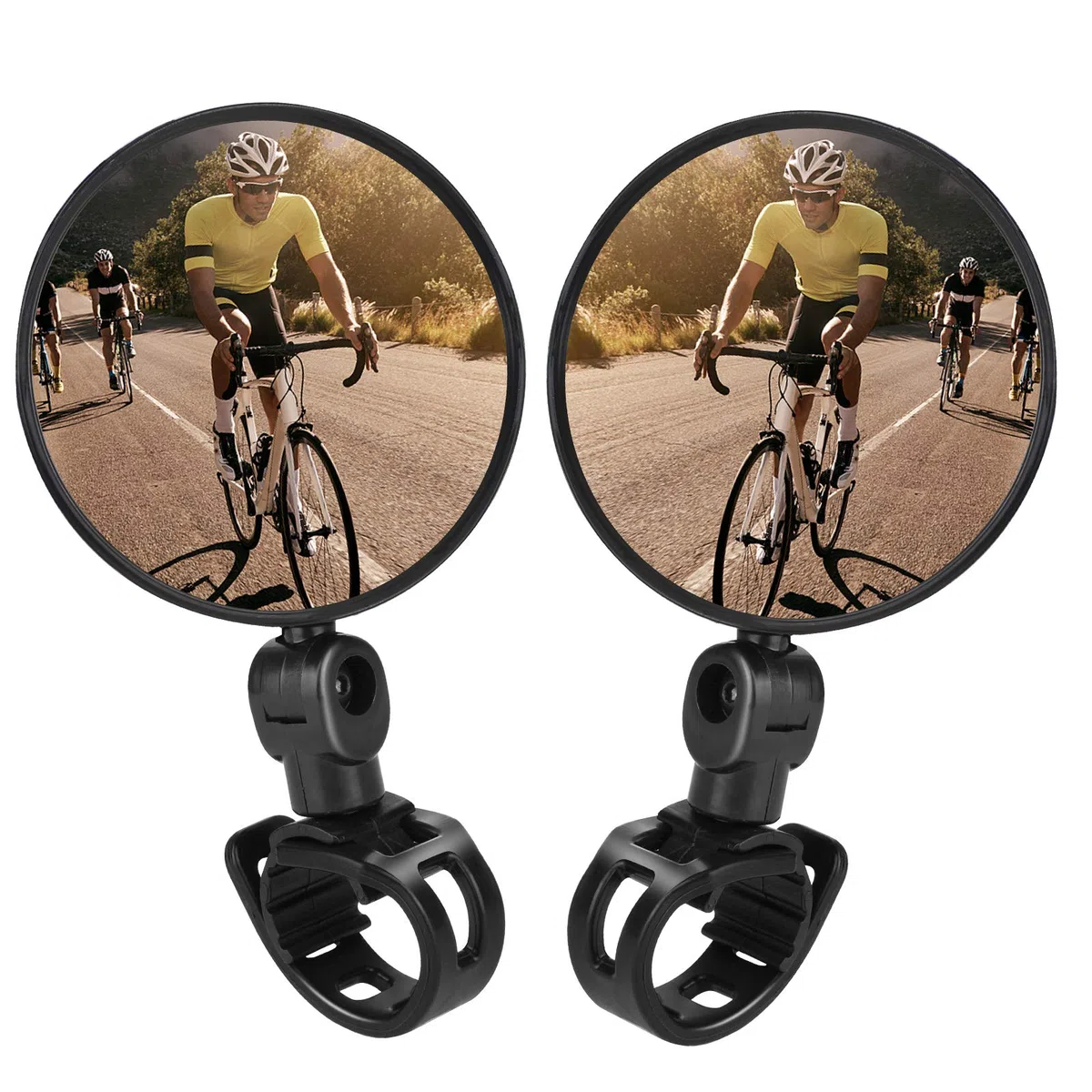 TAGVO Specchietti Bici, 2 Pezzi Bicicletta Ciclismo retrovisori Specchietto Regolabile Girevole Manubrio Montato Specchio Convesso in plastica per Mountain Road Bike