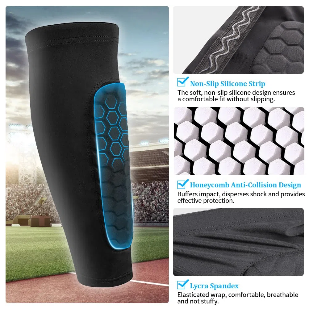 1 paio Parastinchi da Calcio, Manica Protettiva per Polpacci Antiscivolo, Parastinchi Calcio con Imbottitura EVA da 12mm a Nido d'Ape ideale per Calcio e Altri Sport