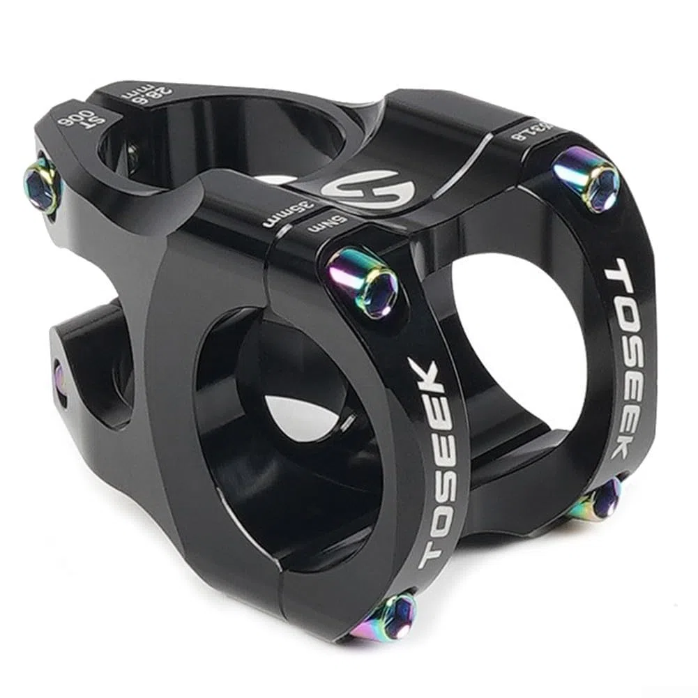 Attacco manubrio corto per bicicletta, 35 mm, CNC, attacco manubrio 31,8 mm, in lega di alluminio, per MTB e bici da strada, 1-1/8" per forcella DH AM Component (viola)