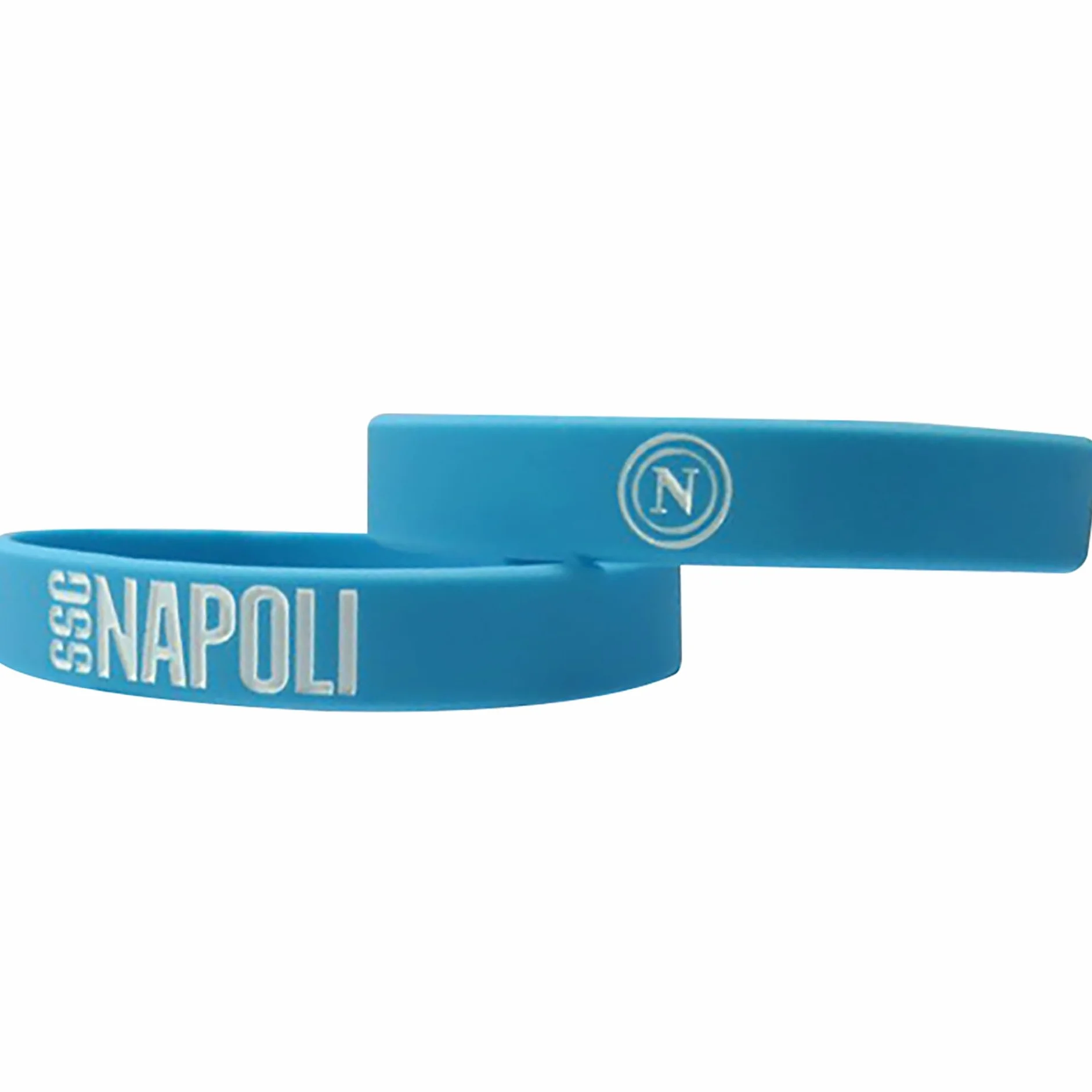 SSC NAPOLI Kit 3 Braccialetti in Silicone Logo Napoli e Scritta