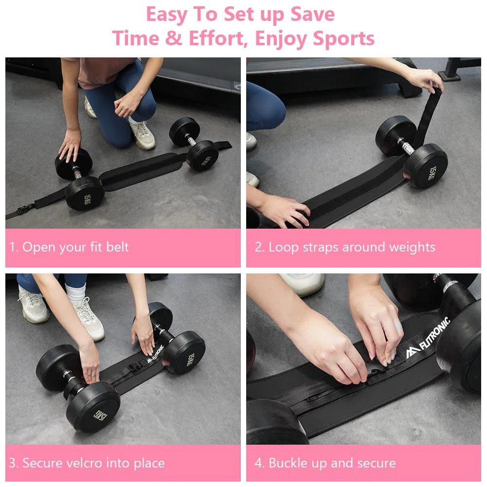 flintronic Cintura per Esercizi di Spinta dell'anca, Cintura per Spinta dell'anca Regolabile con Imbottitura Extra, per Manubri, Kettlebell, Fitness, Palestra, Sollevamento Pesi, Bodybuilding
