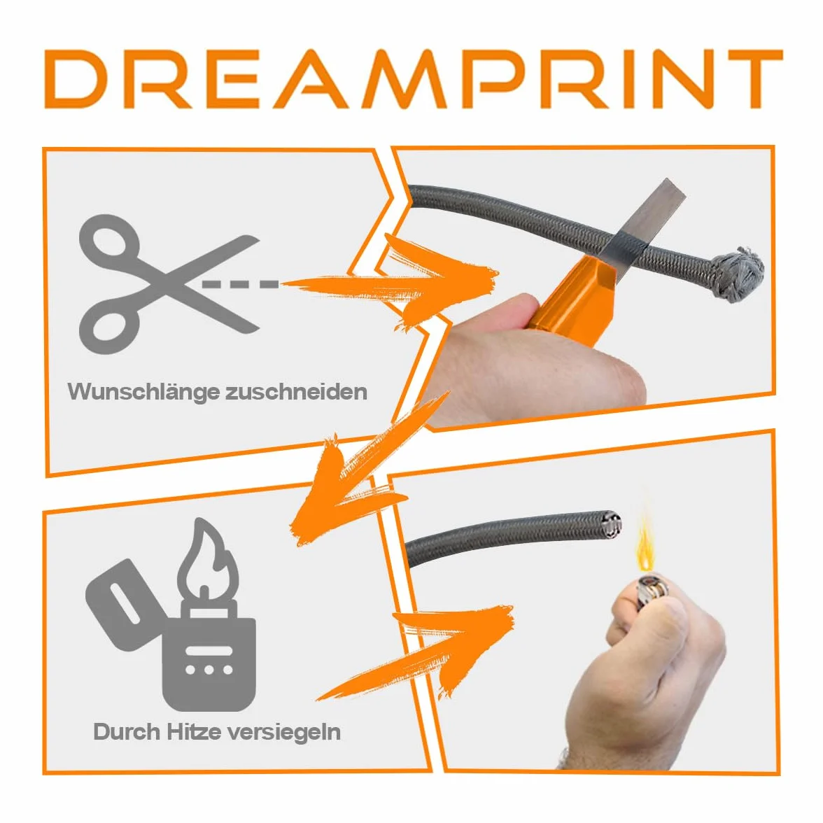 Dreamprint Espansore Corda 10m Grigia - Corda elastica versatile da 8mm Ø per interni ed esterni - Flessibile per fissaggio carico, coperture, campeggio e attività all'aperto