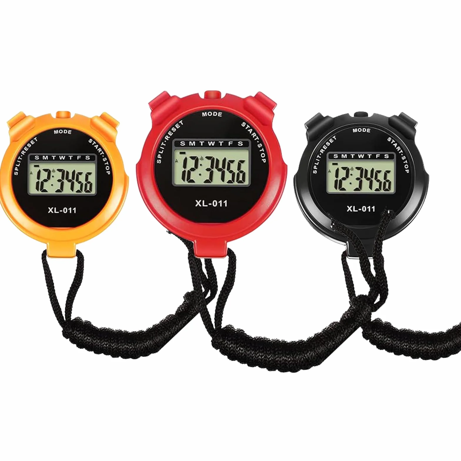 3 Pezzi Sport Cronometro Sportivo Impermeabile, Sportivo Multifunzione Ampio Display, Cronometro per Sport Portatile, Adatto per Atleti, Allenatori e Arbitri