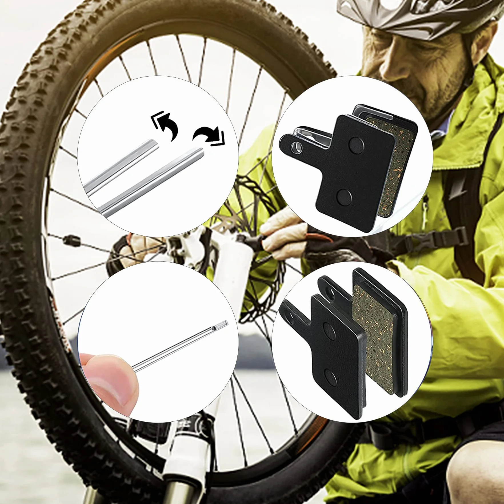4 Paia Pastiglie Freno Bicicletta TRP Tektro Deore MTB Disco Resina Semimetallo