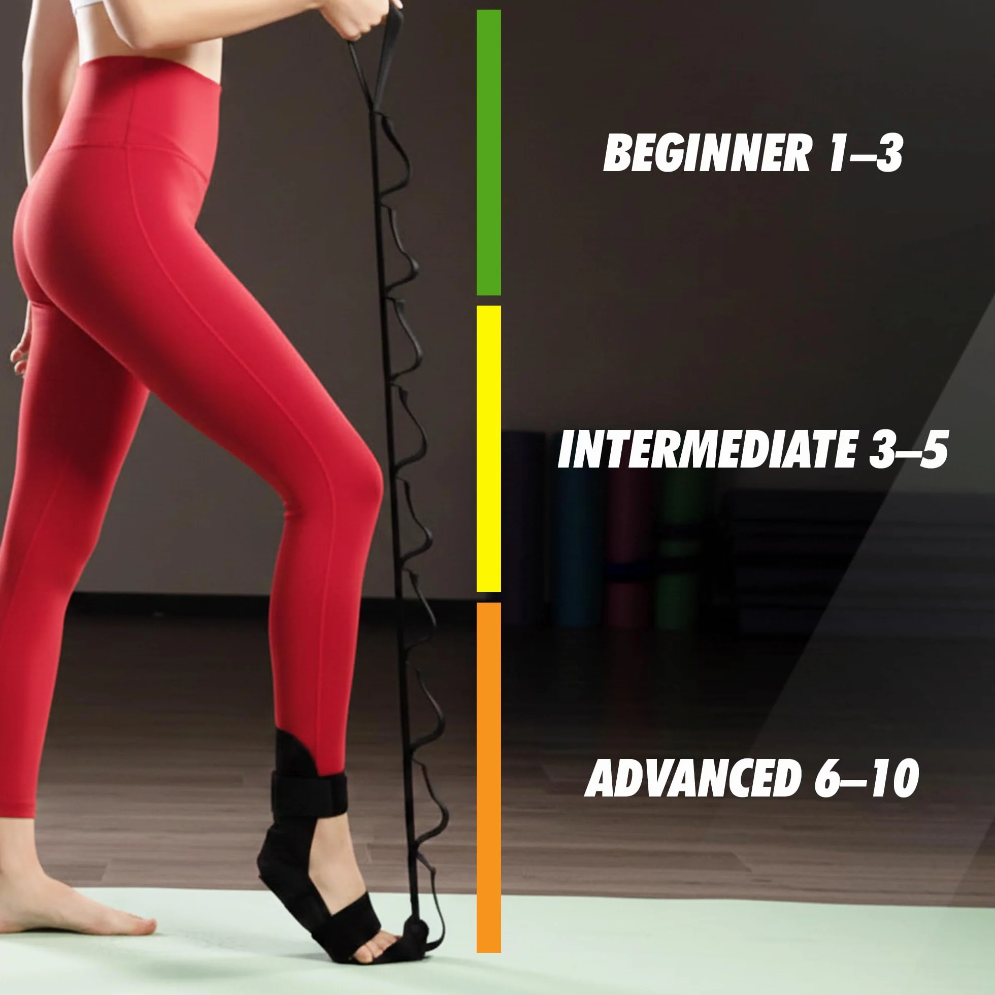 Cintura di Allungamento con 10 Ganci Regolabili – Cinghia Yoga per Stretching Gambe e Riabilitazione – Fascia Elastica Fitness per Balletto, Pilates, Ginnastica e Allenamento a Casa