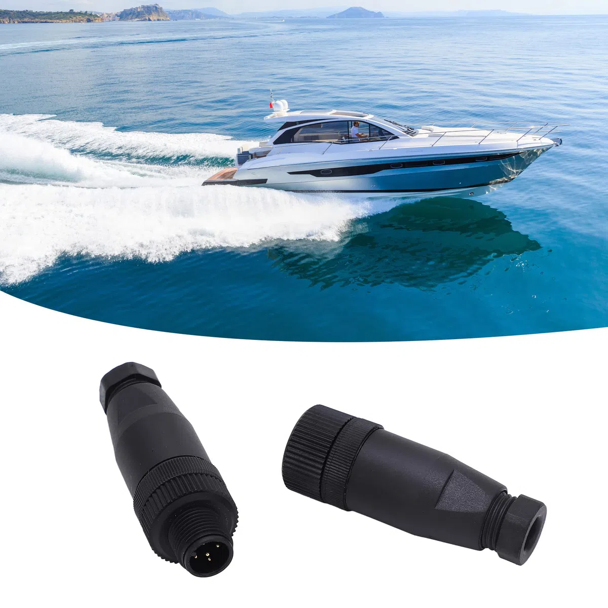 Terminatore Maschio Femmina NMEA 2000, Connettore M12 A 5 Conduttori A Forma di A 9A Protezione Resistente Al Calore per Barche Marine