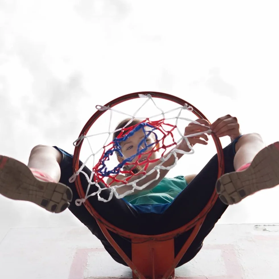 Rete per Canestro da Basket 2 Pezzi Ricambio Blu Rosso Bianco Interno Esterno