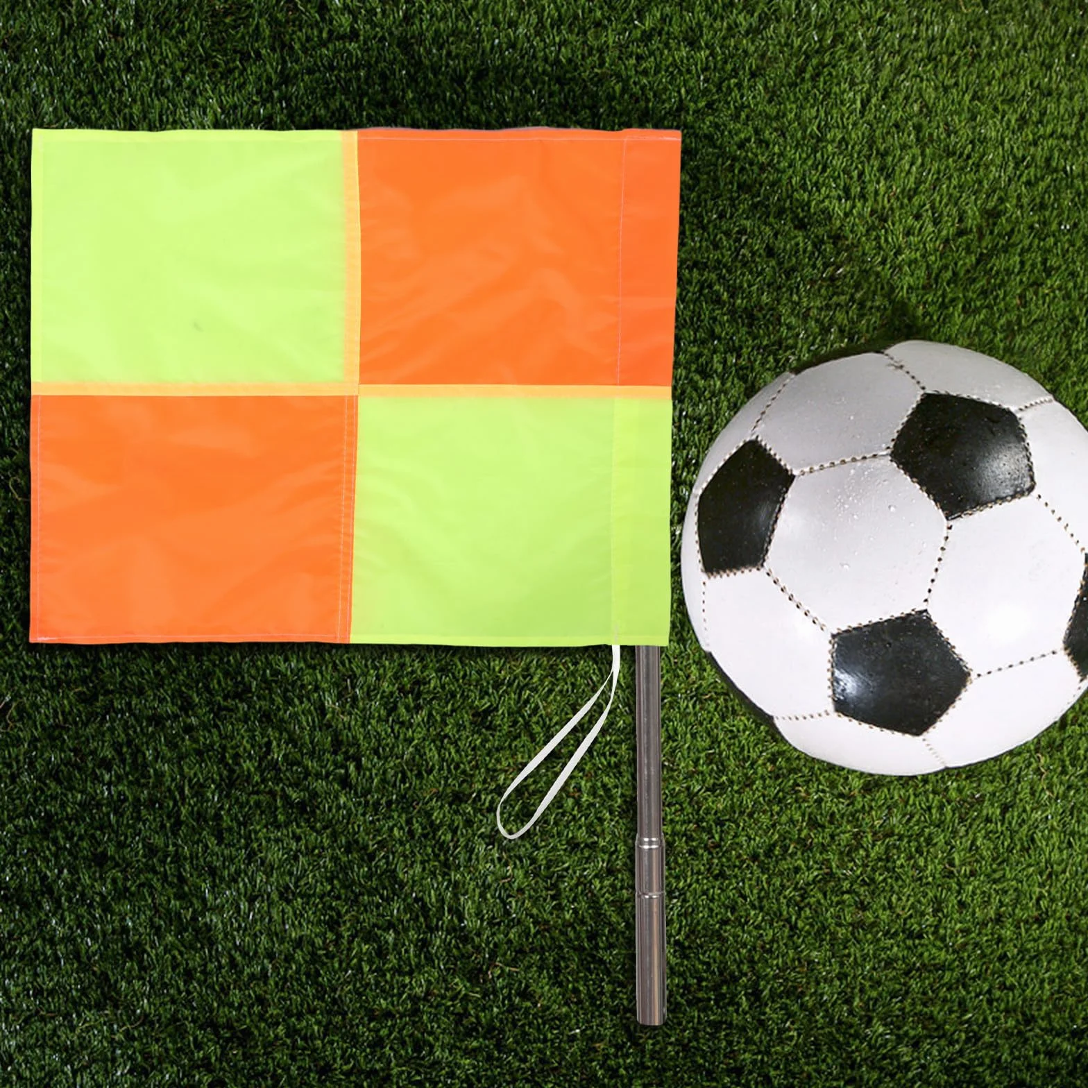 Bandierine d'angolo per campo da calcio gialle e arancioni - Attrezzatura arbitrale