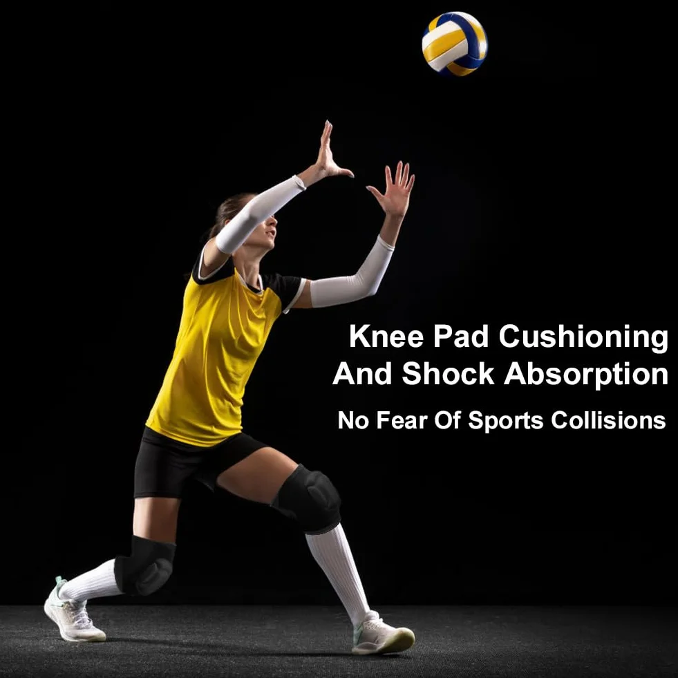 flintronic Ginocchiera Pallavolo, 1 Paio Ginocchiere di Protezione, Ginocchiere Morbide, Ginocchiera Antiscivolo con Spessa Spugna, Protezione del Ginocchio Sport per Danza, Pallavolo, Calcio, Yoga-M