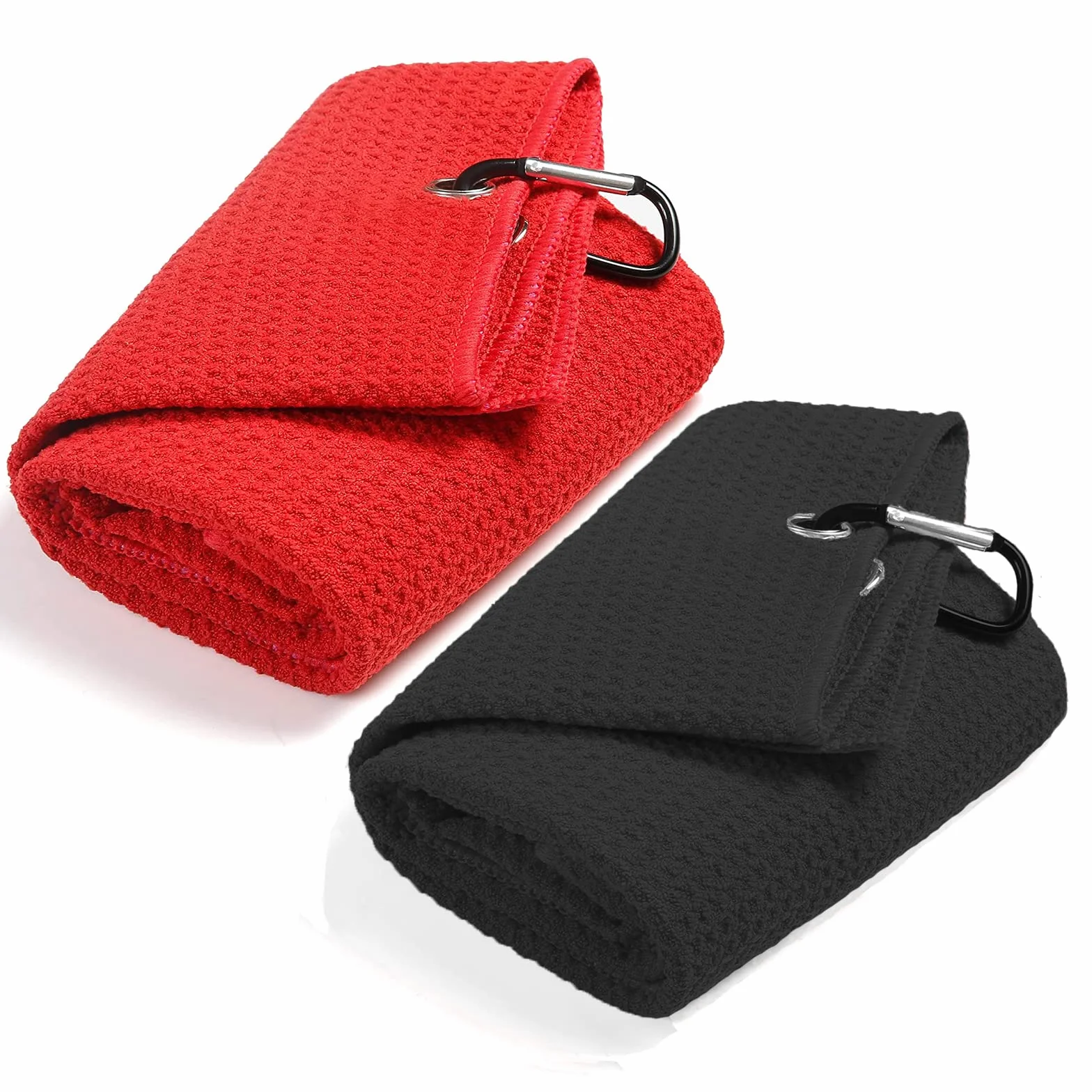 Set di 2 Asciugamani da Golf triplicati, Divertente Asciugamano da Golf con Clip per Borse da Golf per Uomo, in Microfibra con Motivo a cialda