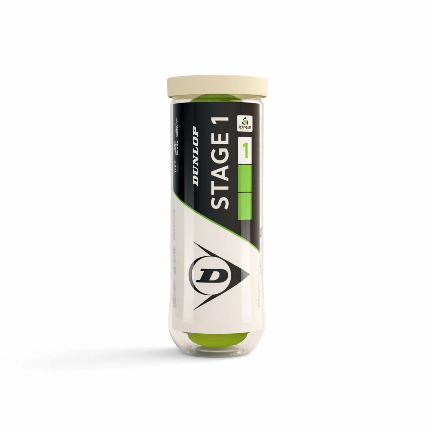 DUNLOP Pallina da tennis Stage 1 verde, per bambini e principianti sul campo grande, 3 palline
