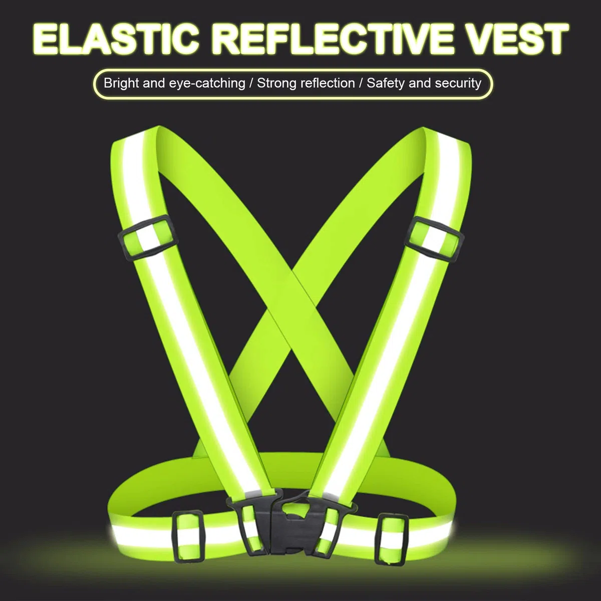 TSHAOUN Gilet Riflettente di Sicurezza,Gilet Catarifrangente, Gilet di Sicurezza Riflettente Regolabile di Sicurezza Gilet Fluorescente Unisex per Corsa, Ciclismo, Motociclismo