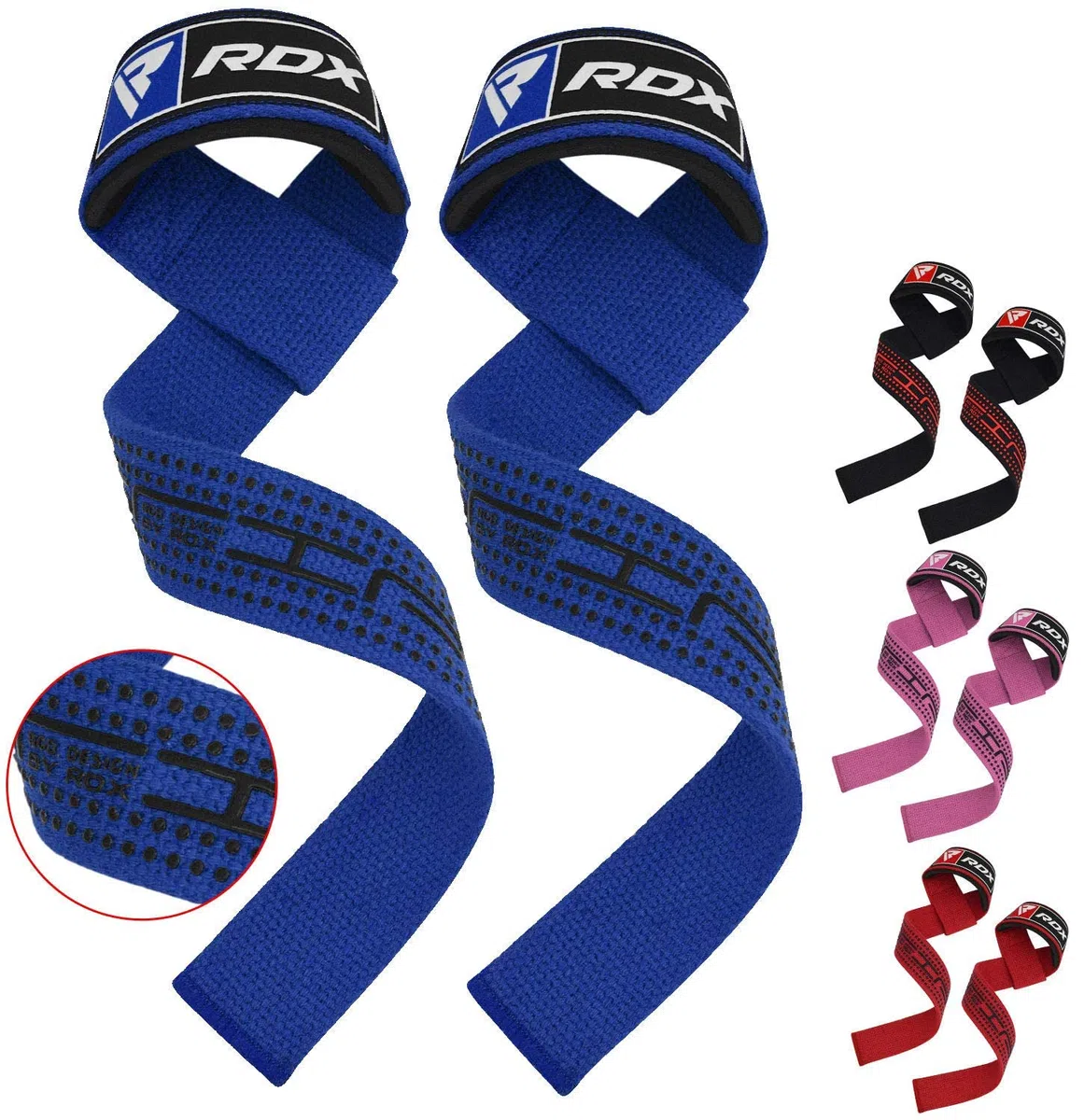 RDX Lifting Straps for Weightlifting – 100% Cotton Heavy Duty Gym Wrist Strap with 5MM Neoprene Padding, 60CM Anti-Slip Hand Grip Wraps for Deadlifts Powerlifting Workouts Strength Training, Men Women
