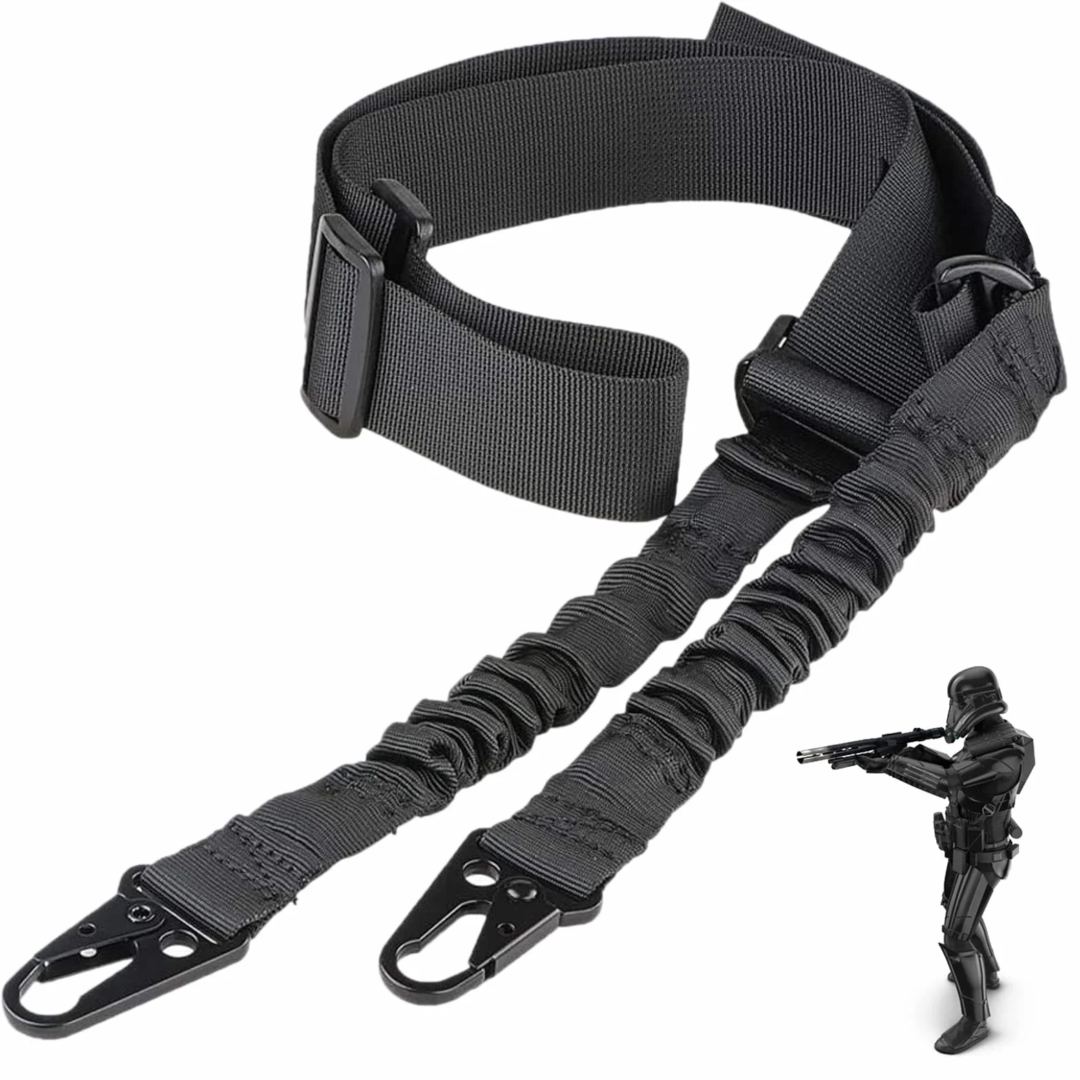 ZONSUSE Cinghia Fucile Regolabile con Gancio Metallo per Caccia Softair Airsoft