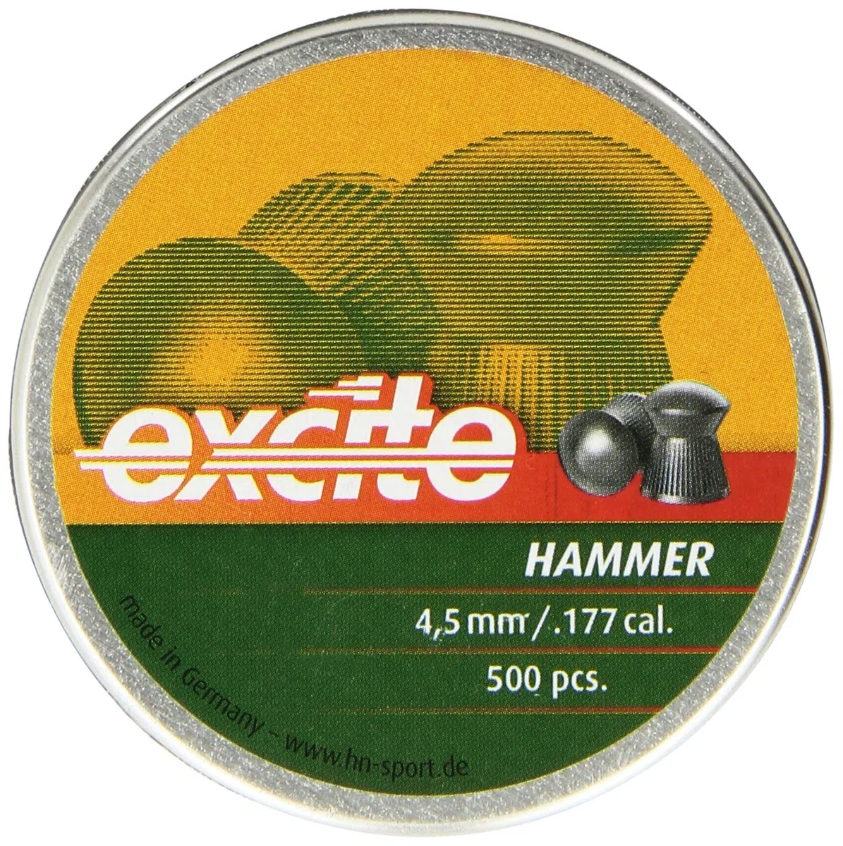 Haendler & Natermann H & N Excite martello con cupola ad aria compressa pellet grani calibro .177/7.87 (500 count)